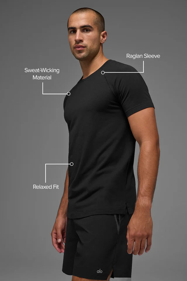 ALO Softsculpt Precision Short Sleeve Top - Espresso