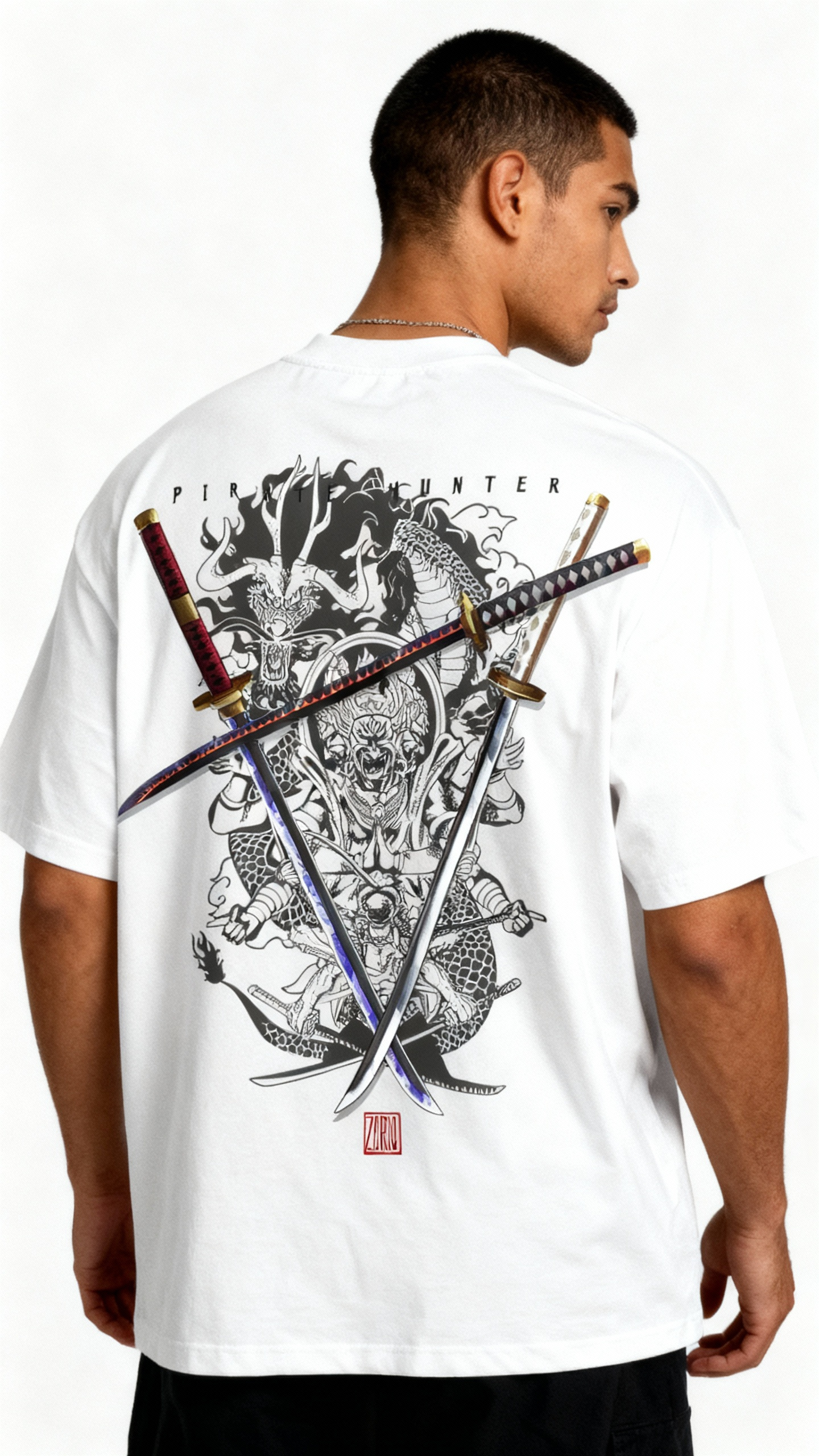 Zoro's Three Katanas Akuma Collection | White T-shirt