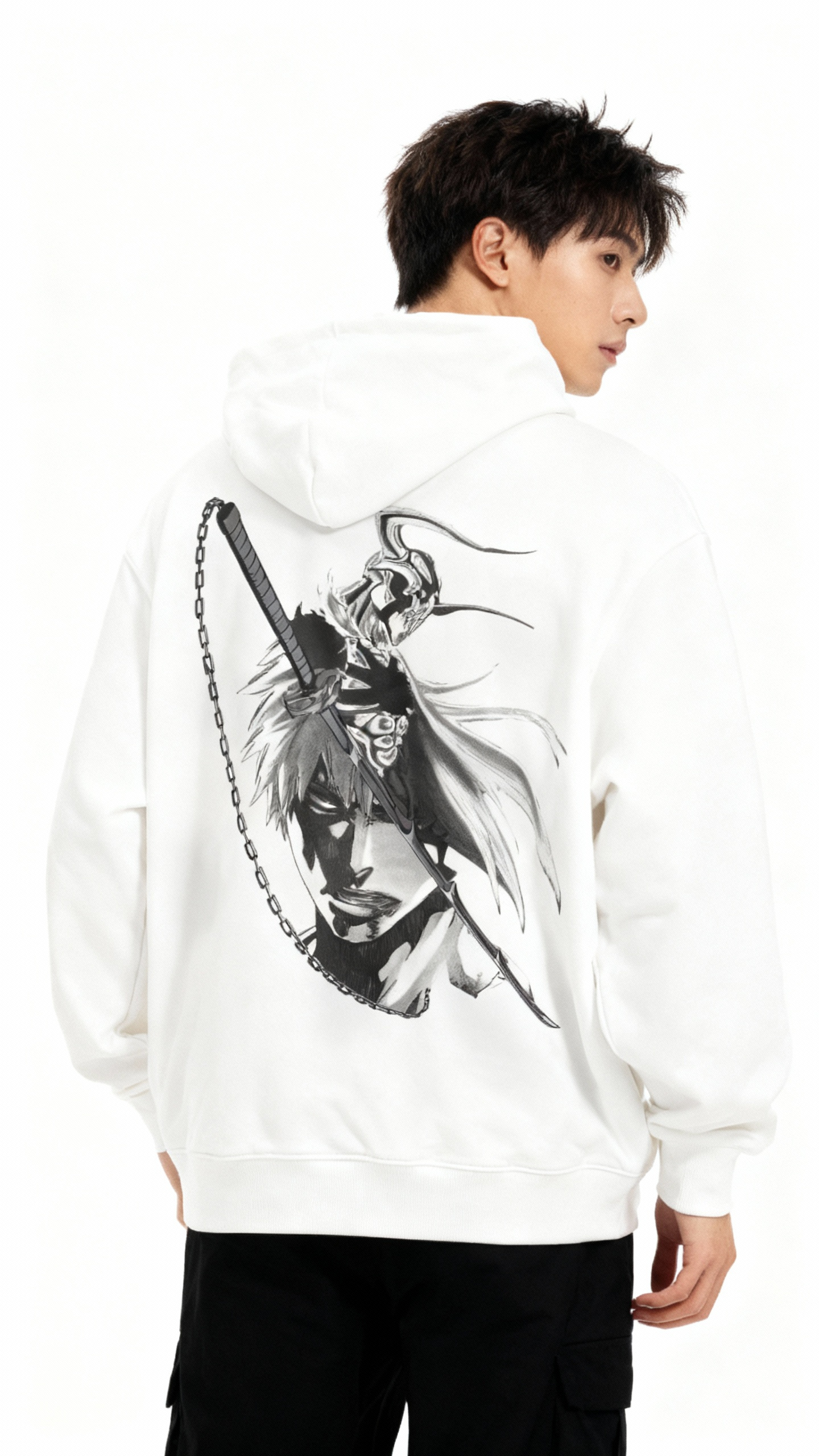 Black Tensa Zangetsu Akuma Collection | White Hoodie