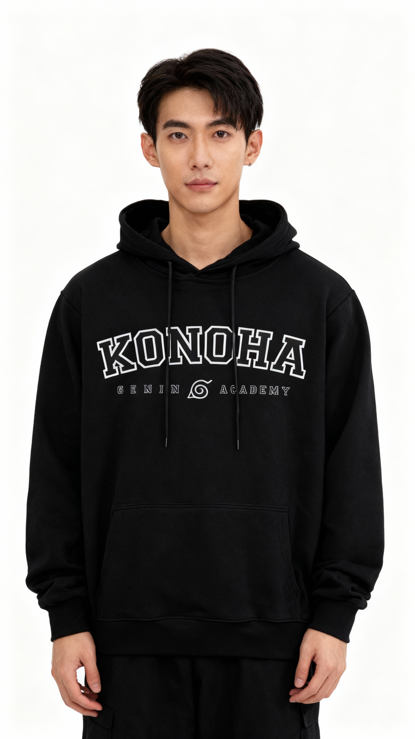 Konoha College Black Hoodie | Naruto