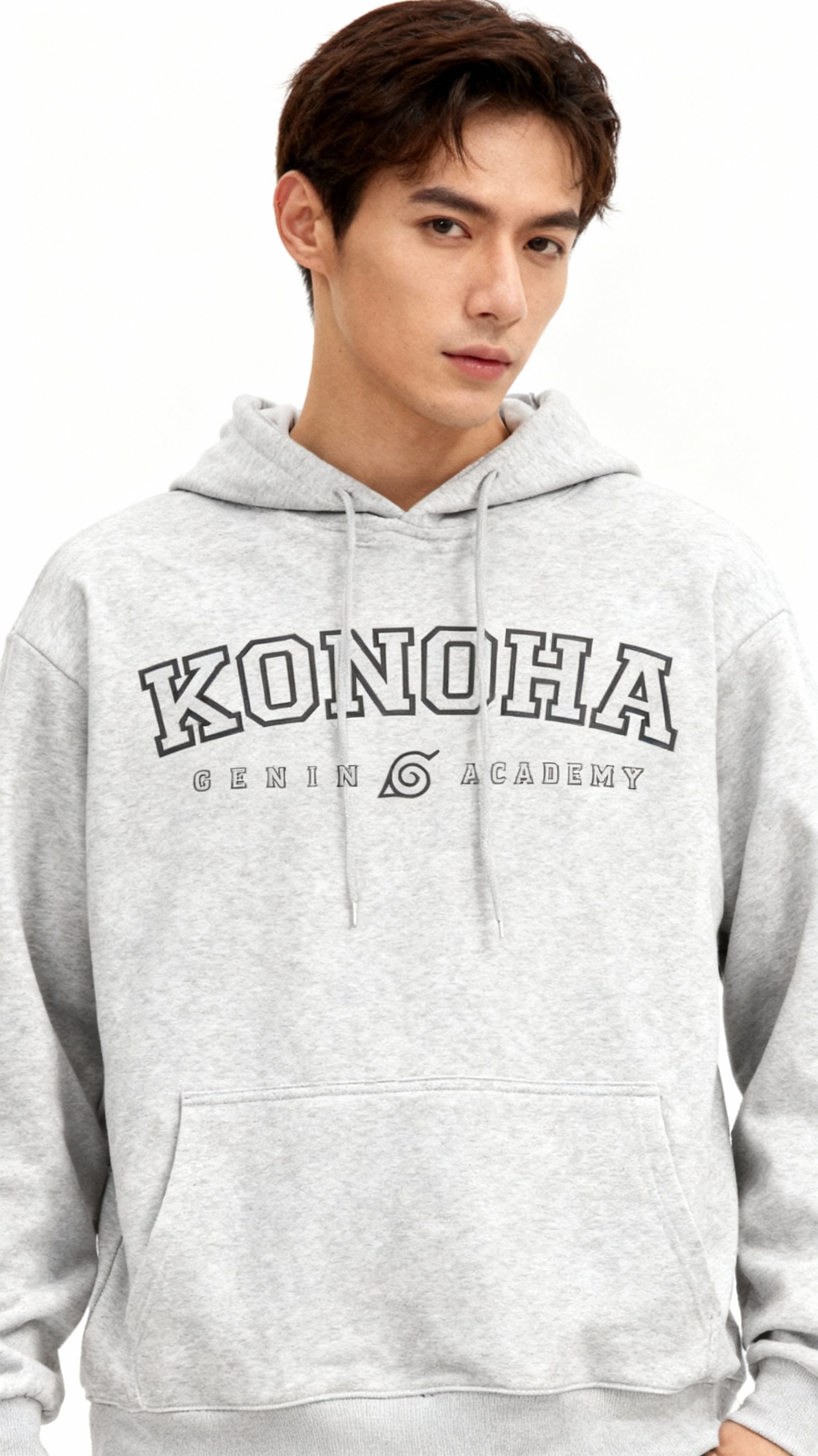 Konoha College White Hoodie | Naruto