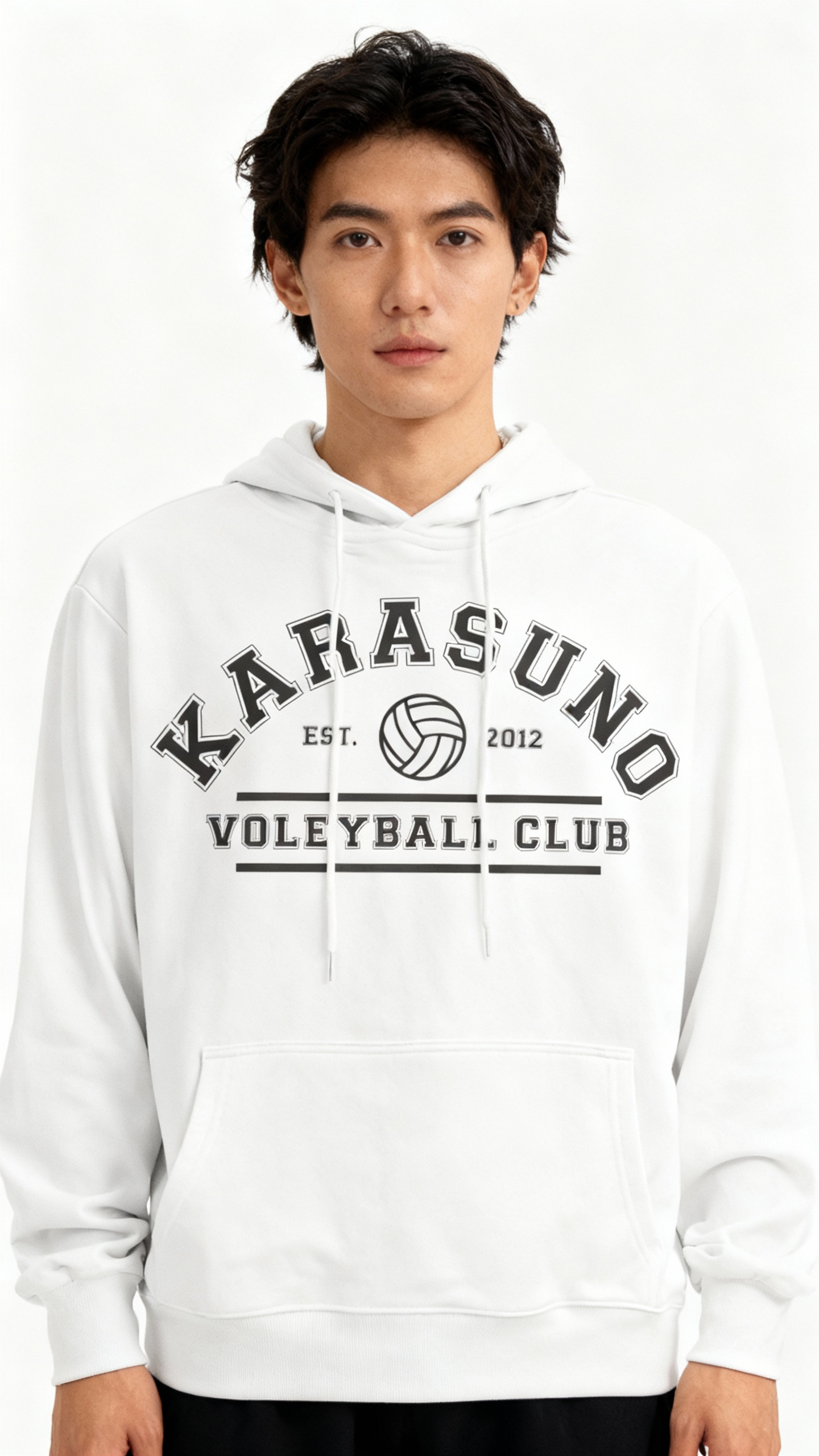 Karasuno College White Hoodie | Haikyuu