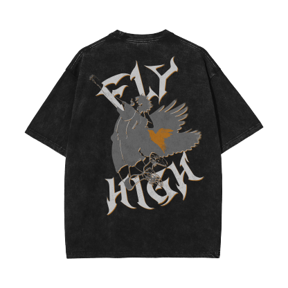 Fly High Gray Vintage T-Shirt | Haikyu
