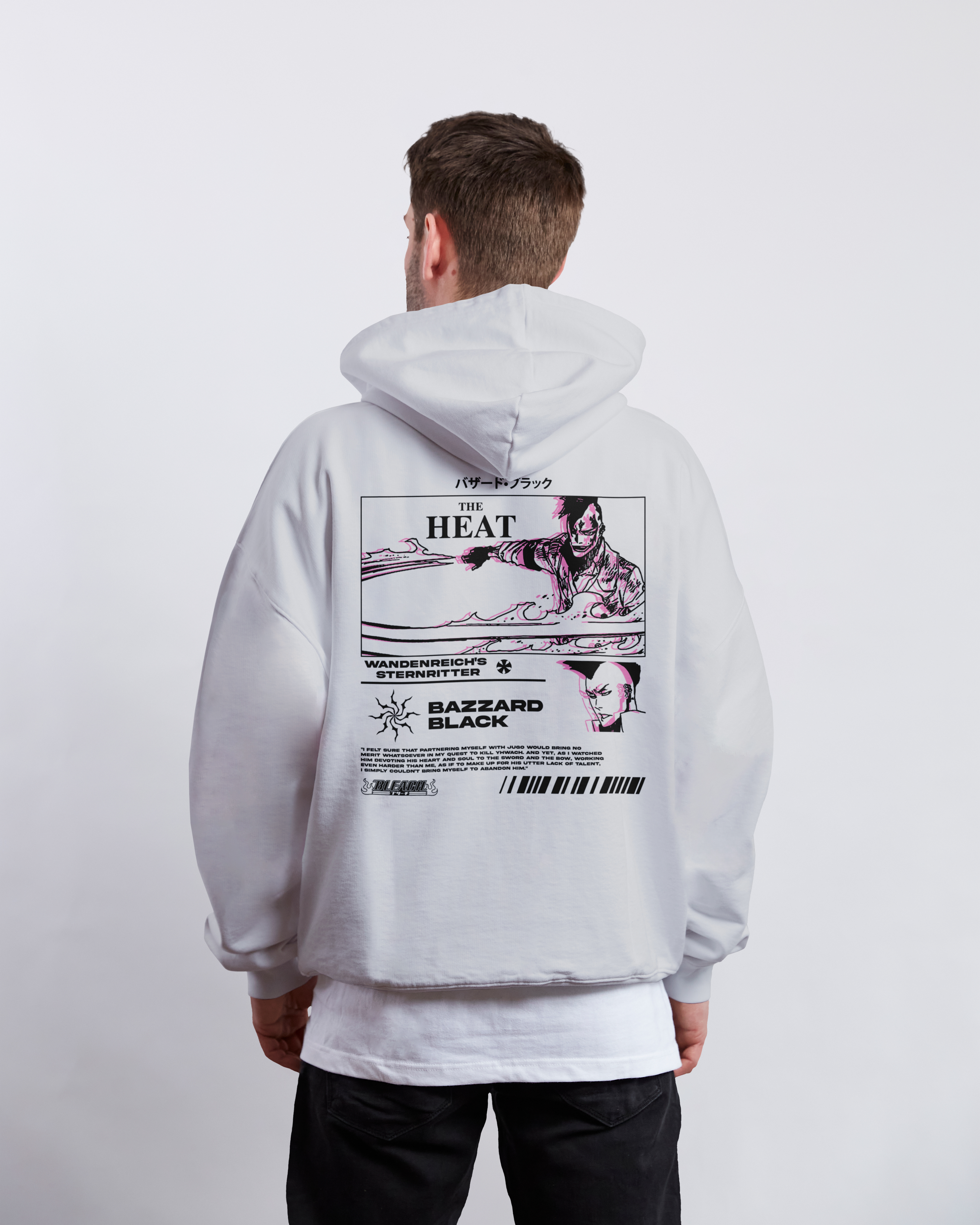 Bazzard Black Bleach | White Hoodie TYBW