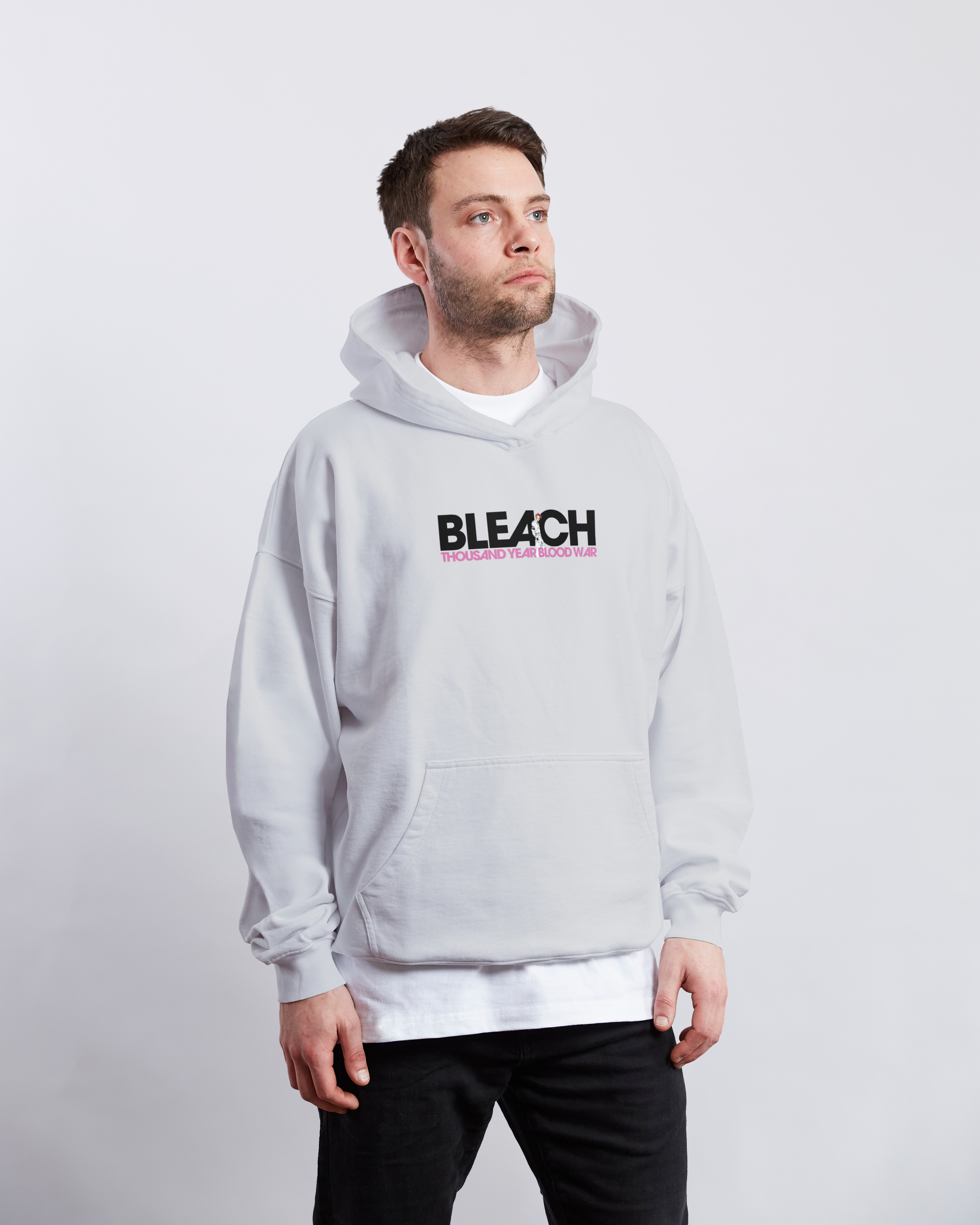 Bazzard Black Bleach | White Hoodie TYBW