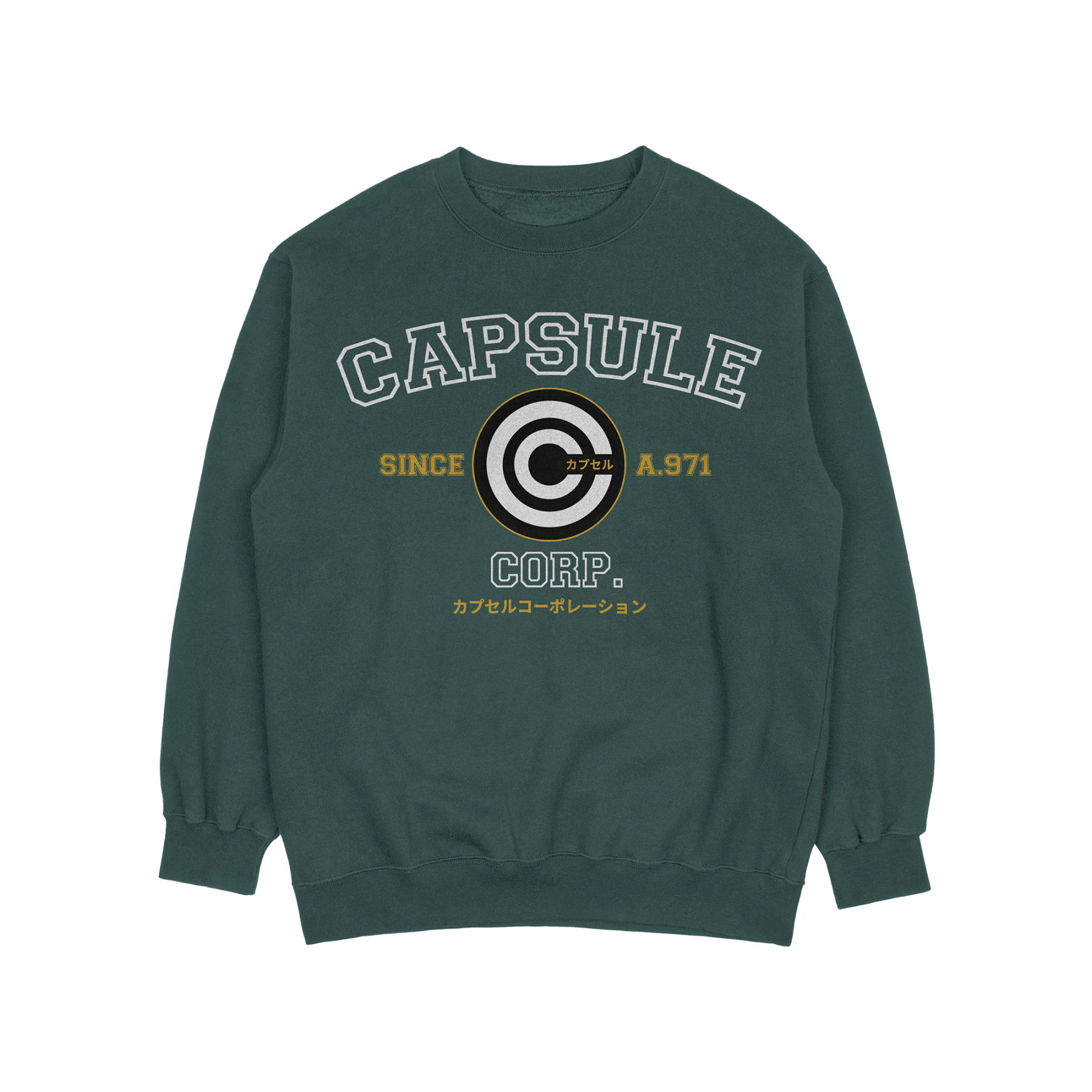 Capsule Corp College Green Sweatshirt | Dragon Ball Z