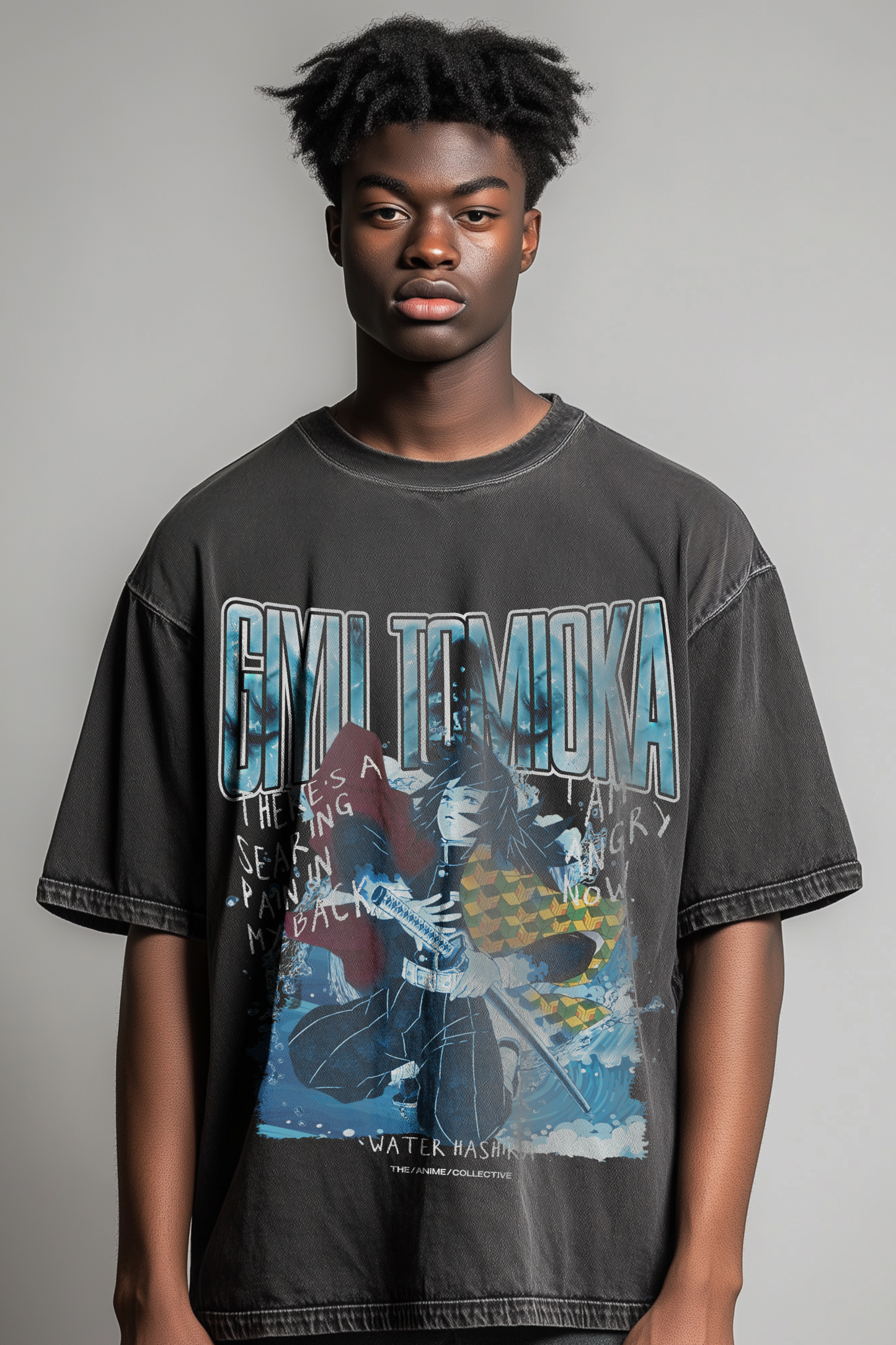 Giyu Tomioka Vintage Oversized T-Shirt | Demon Slayer
