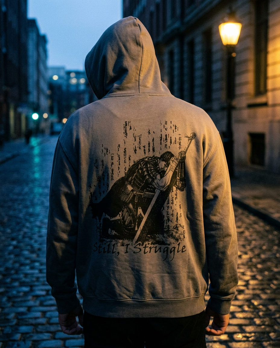 Berserk "Still I Struggle" Heavy Hoodie | Kakugo