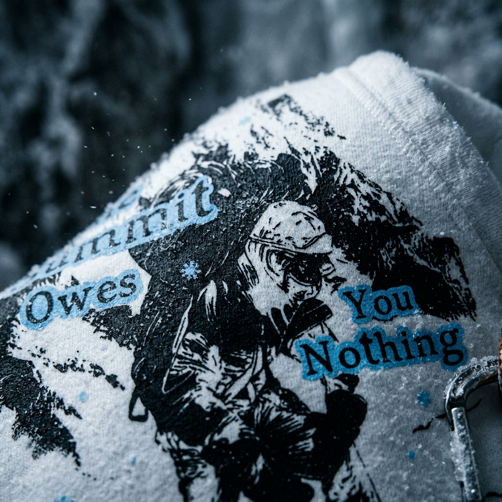 The Climber "Summit Owes Nothing" Heavy Hoodie | Kakugo