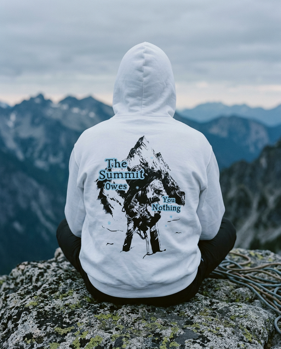 The Climber "Summit Owes Nothing" Heavy Hoodie | Kakugo