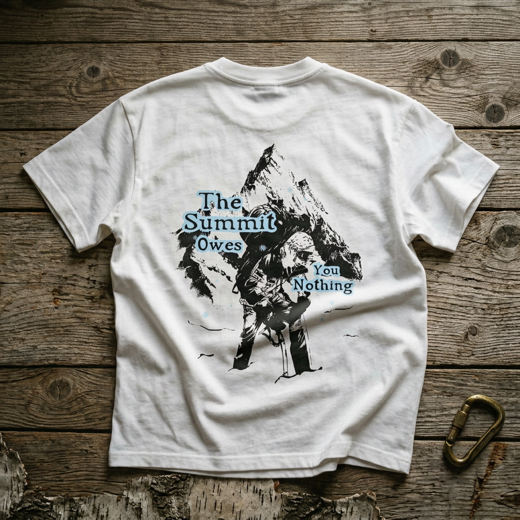 The Climber "Summit Owes Nothing" Heavy T-Shirt | Kakugo
