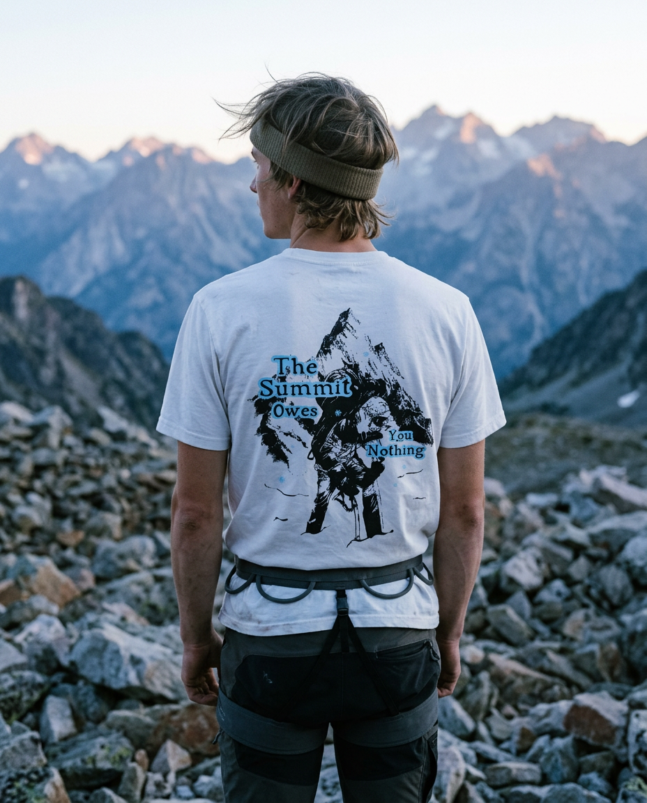 The Climber "Summit Owes Nothing" Heavy T-Shirt | Kakugo