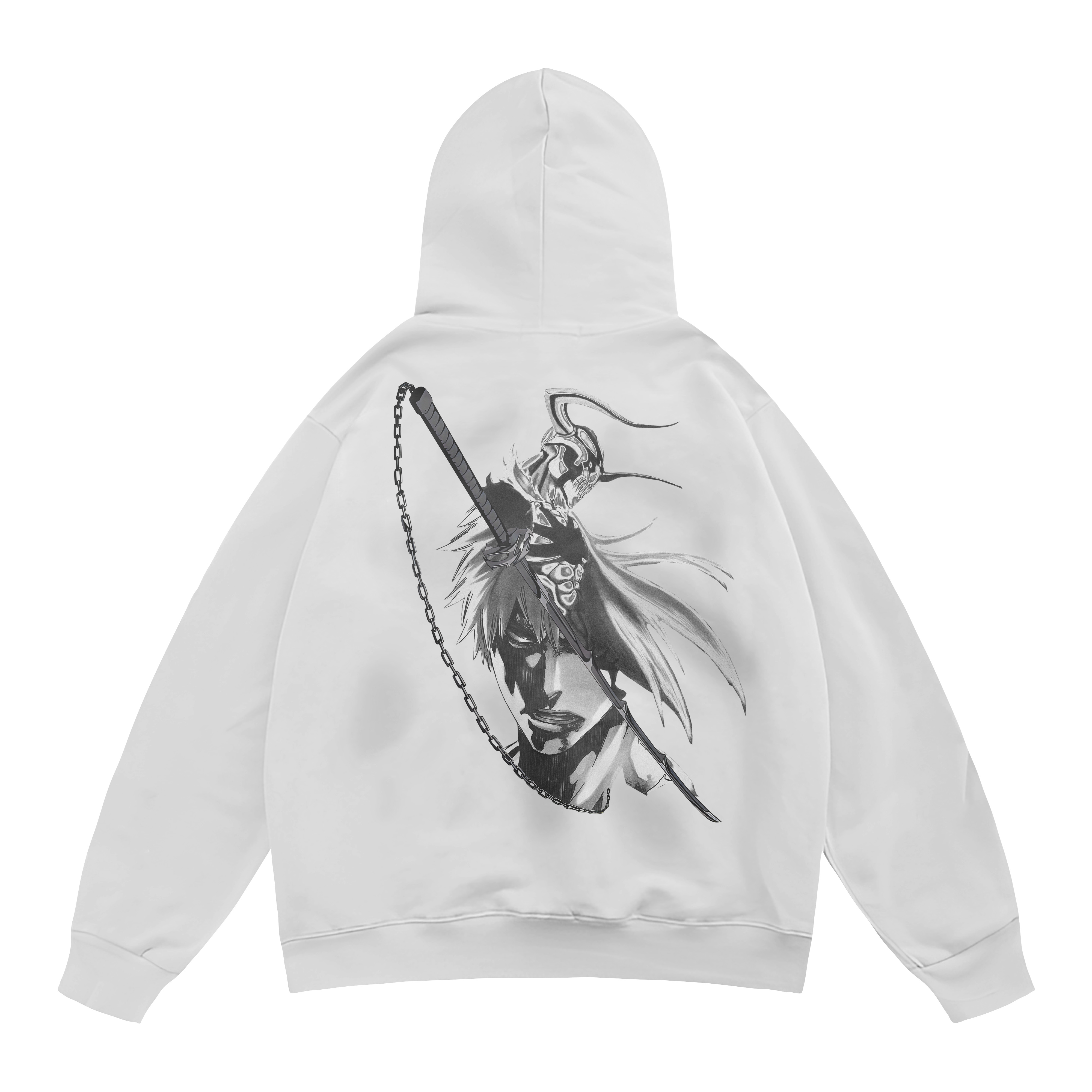 Black Tensa Zangetsu Akuma Collection | White Hoodie Black Tensa Zangetsu Akuma Collection | White Hoodie