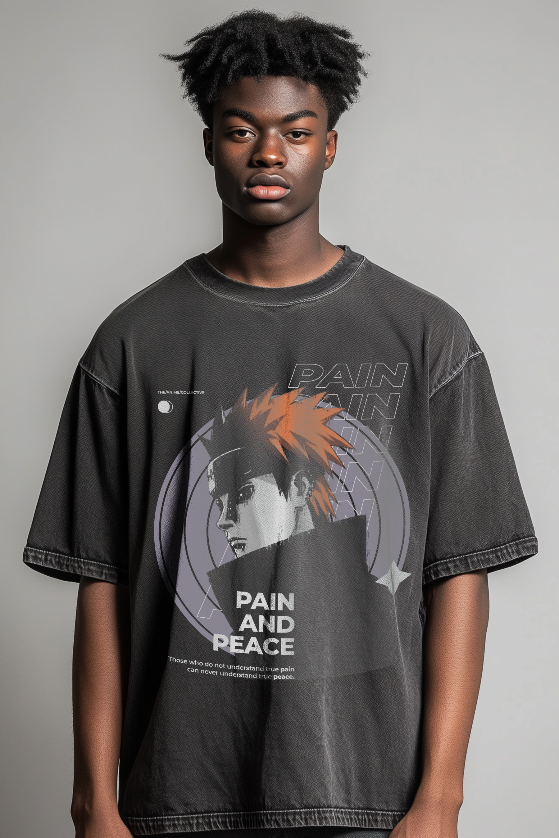 Pain Vintage Oversized T-Shirt | Naruto Shippuden