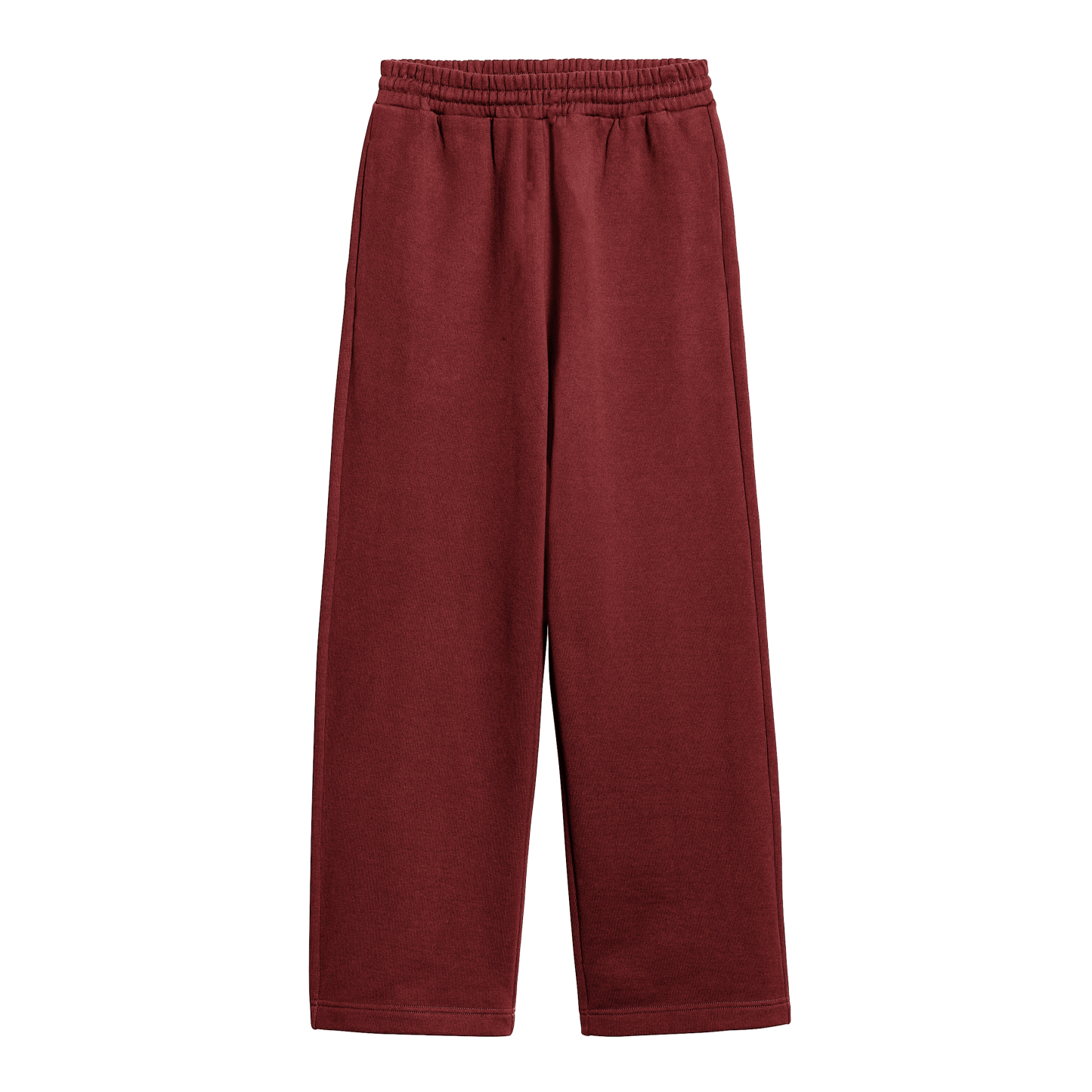 Streetwear Unisex Solid Color Fleece Straight Leg Pants