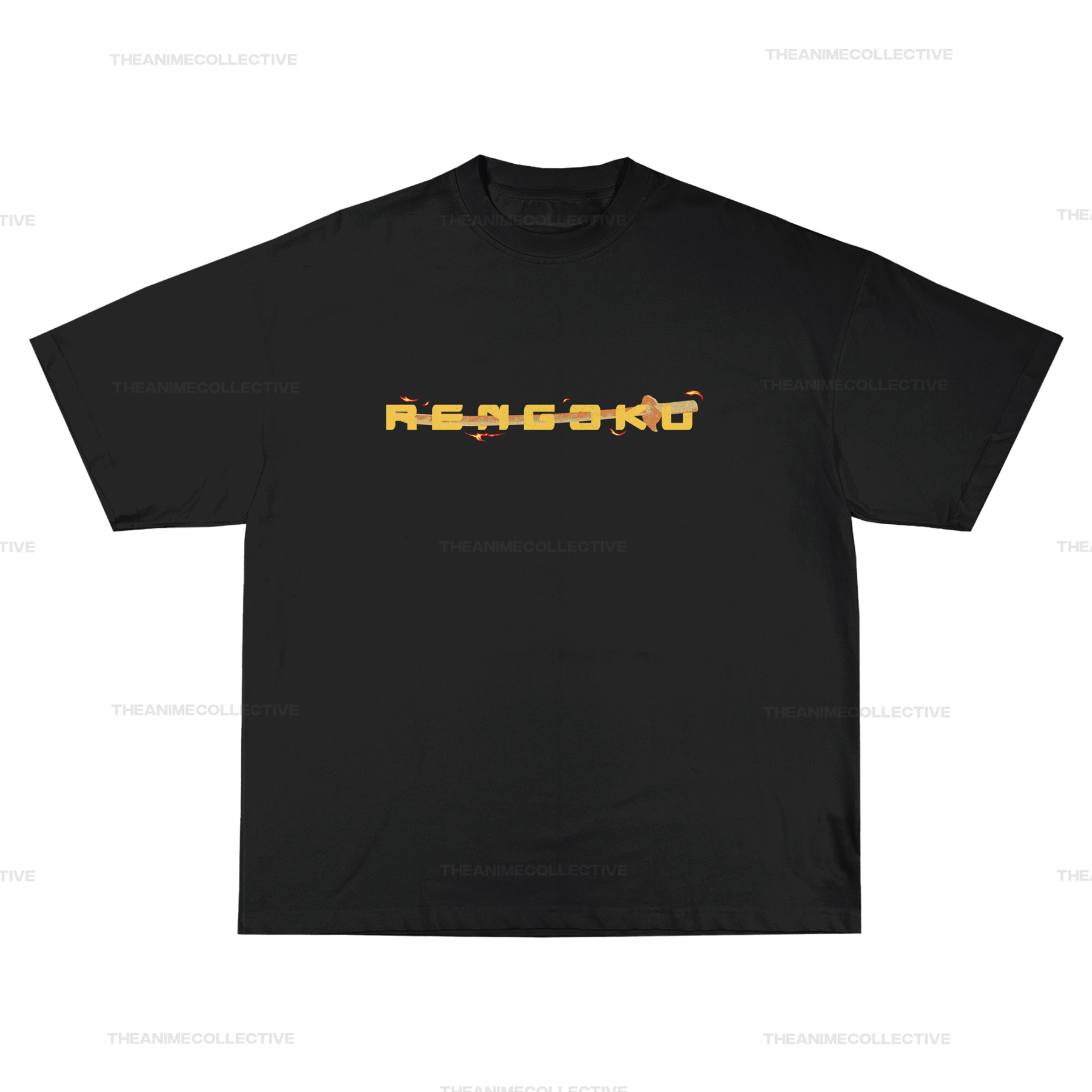 Rengoku Black T-Shirt | Demon Slayer
