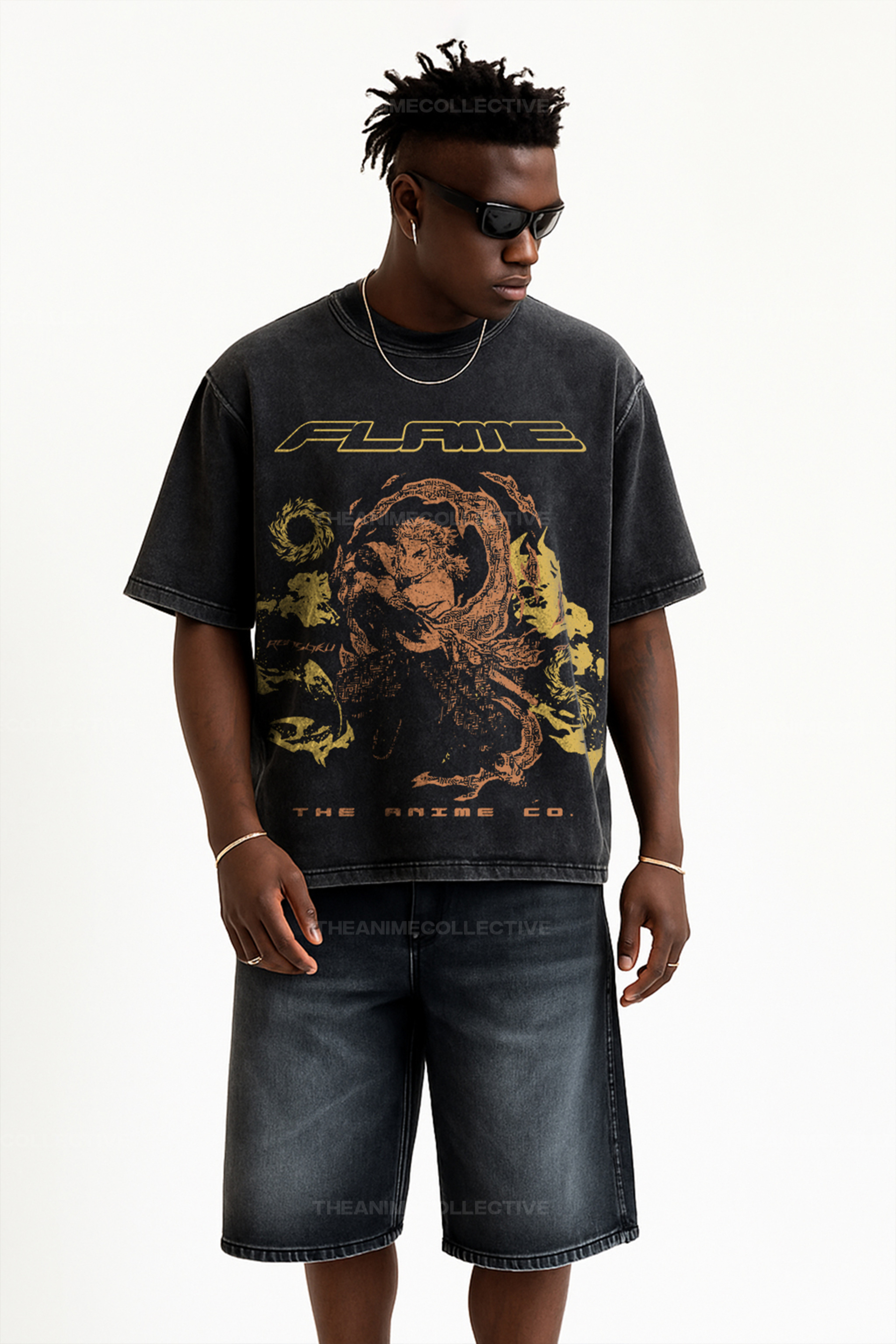 Rengoku Vintage Oversized T-Shirt | Demon Slayer