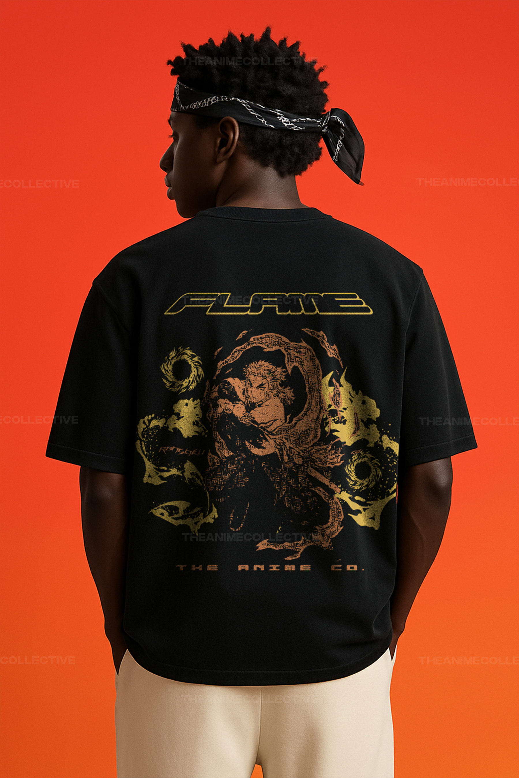 Rengoku Black T-Shirt | Demon Slayer