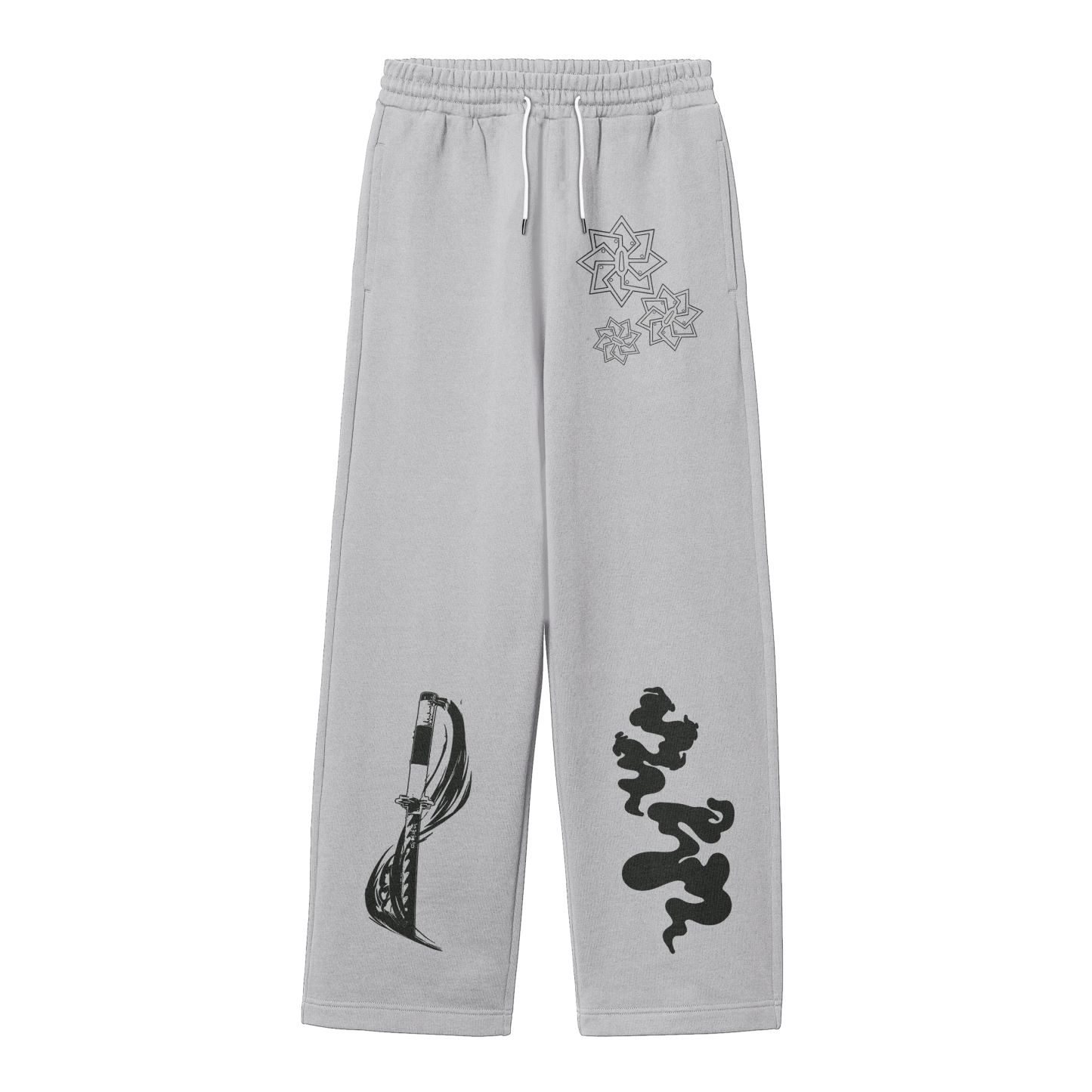 Streetwear Unisex Solid Color Fleece Straight Leg Pants