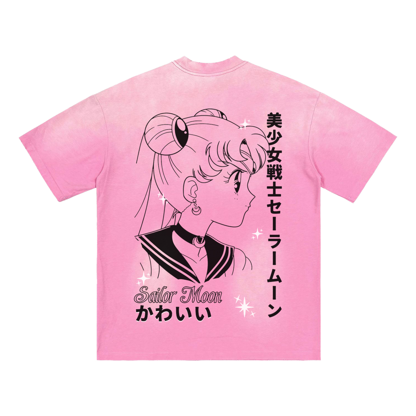 Sailor Moon Pink Washed Distressed Tee | Sailor Moon