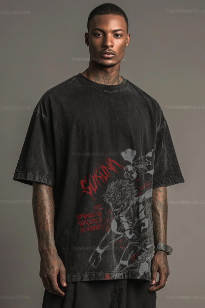 Sukuna Extended Vintage T-Shirt | Jujutsu Kaisen