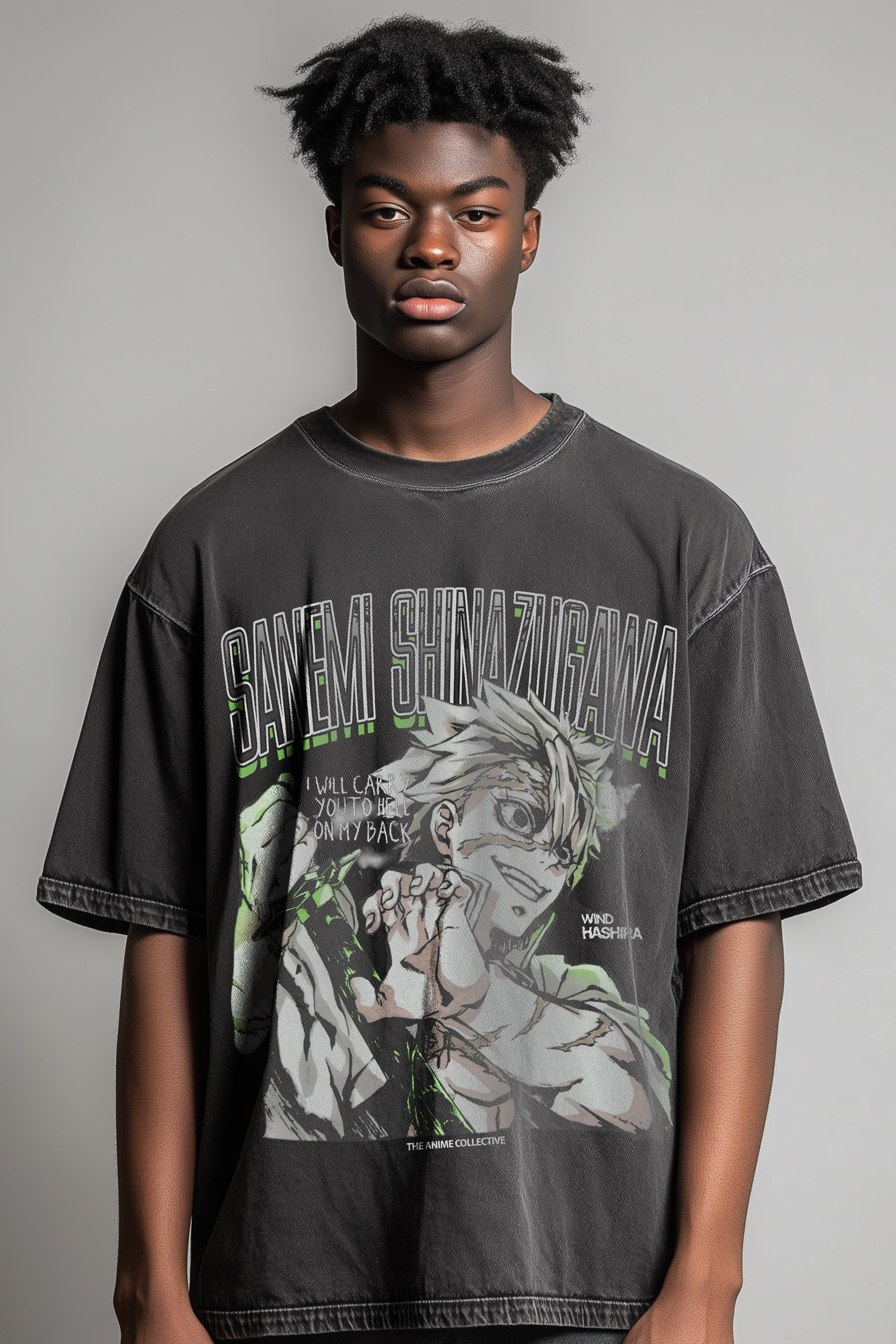 Sanemi Shinazugawa Vintage Oversized T-Shirt | Demon Slayer