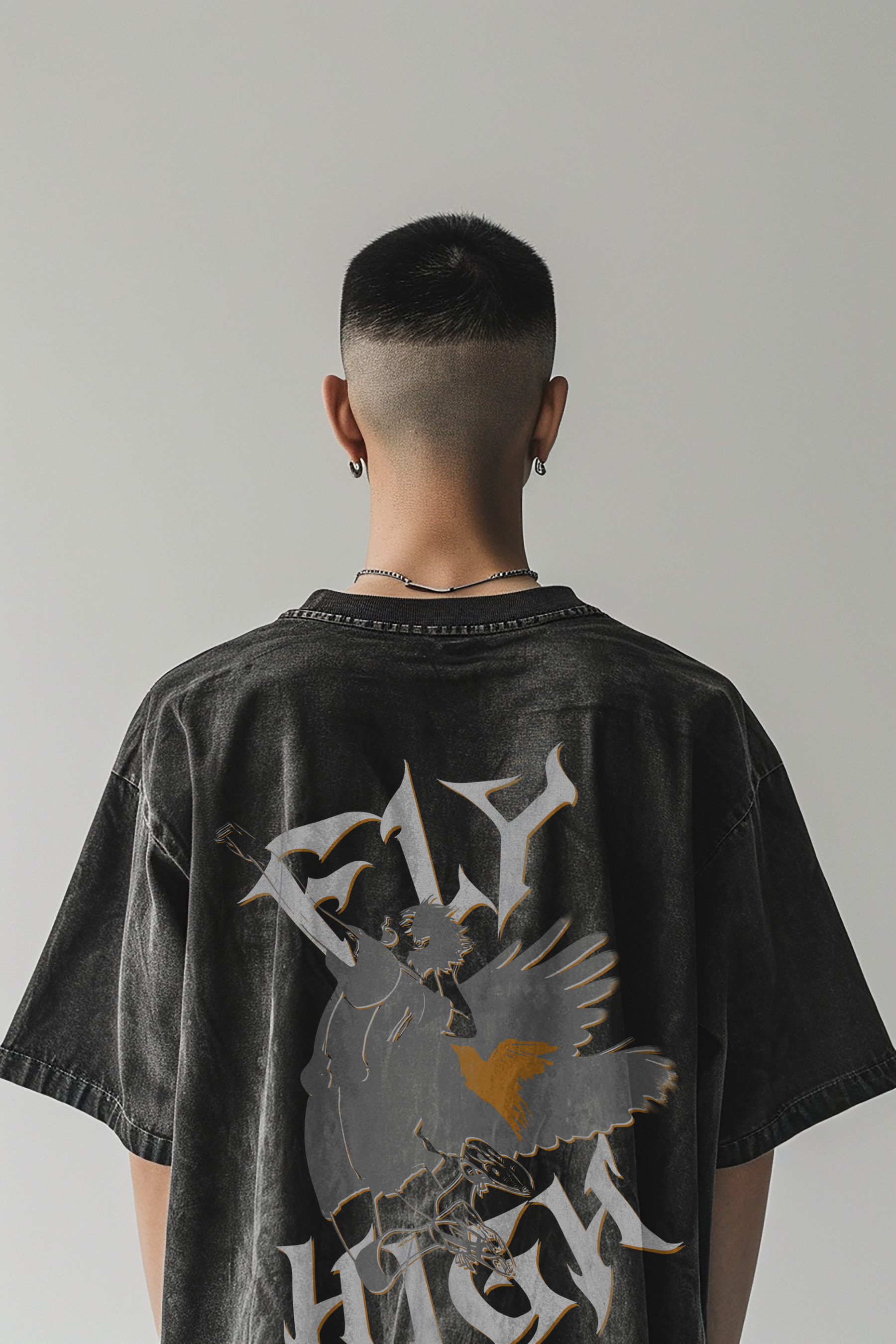 Fly High Gray Vintage T-Shirt | Haikyu