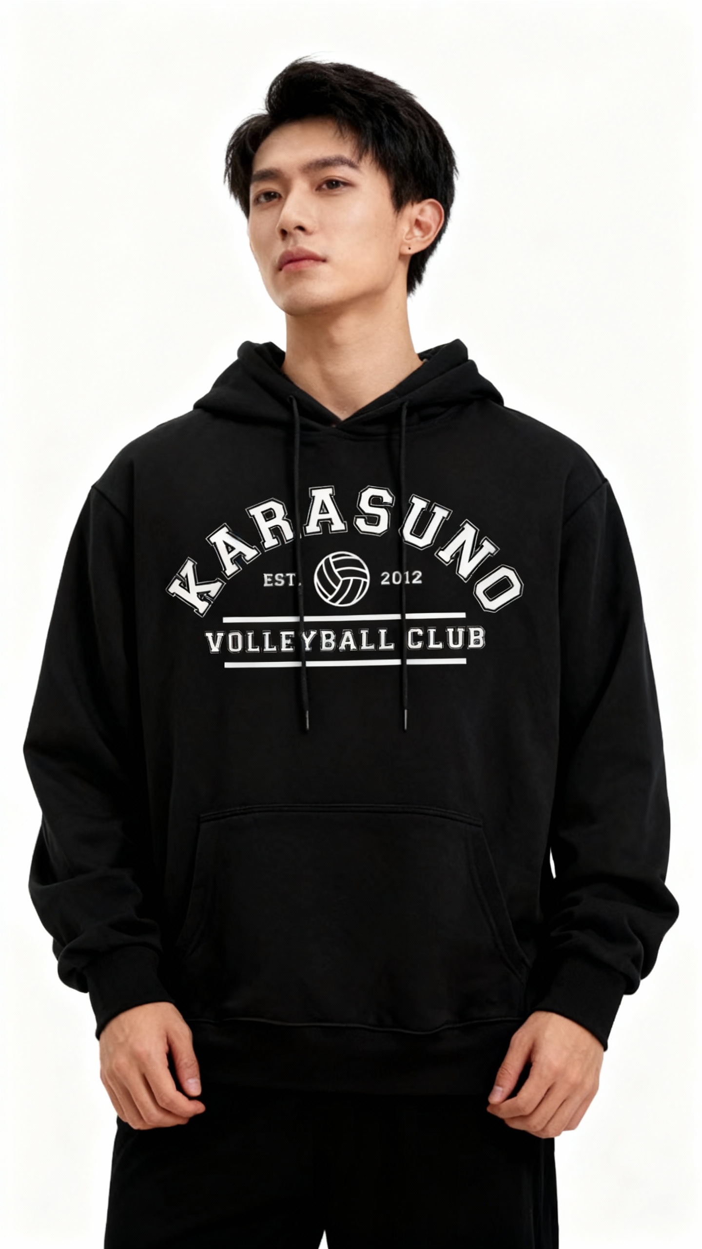 Karasuno College Black Hoodie | Haikyuu