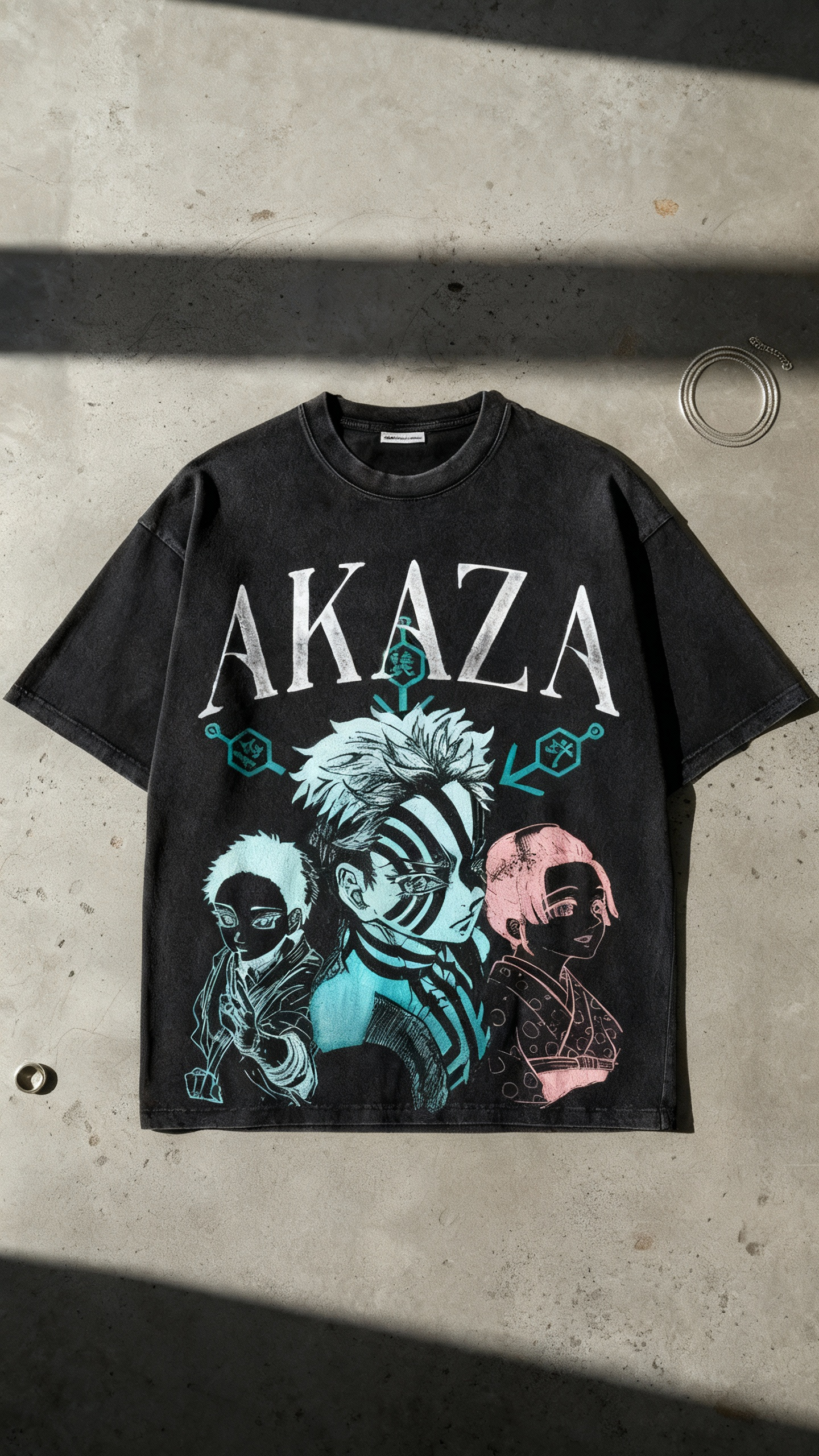 Akaza Oversized Vintage T-Shirt | Demon Slayer