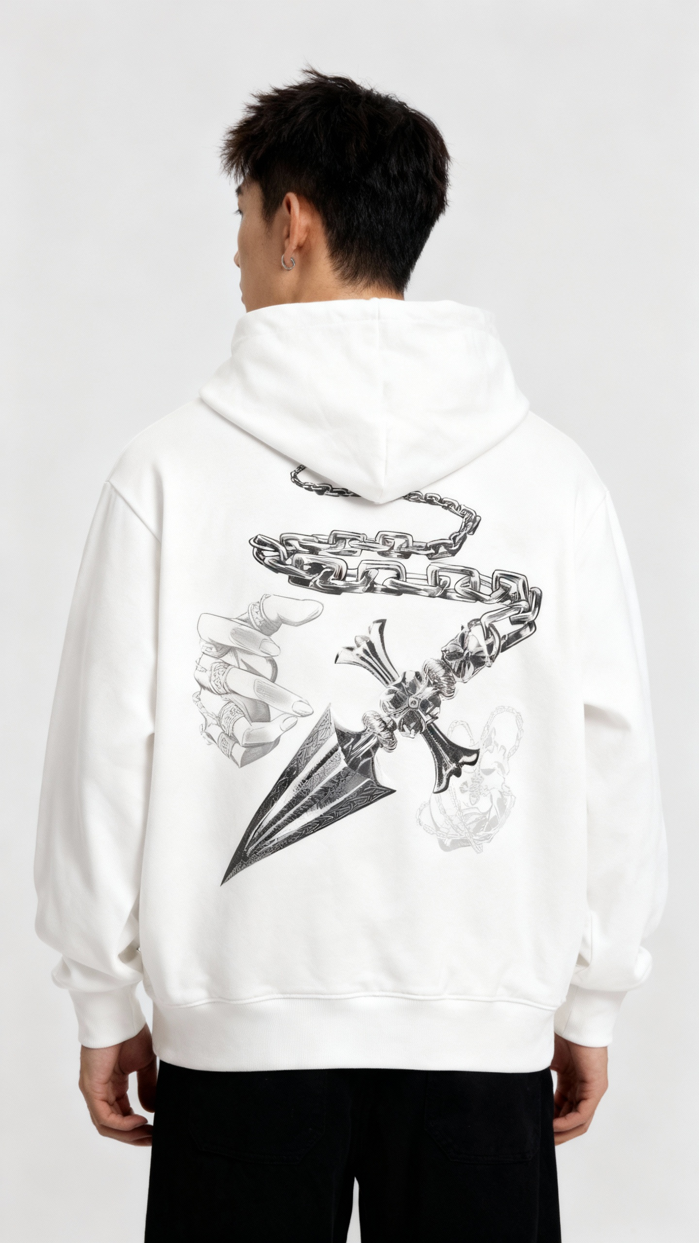 Dowsing Chain Akuma Collection | White Hoodie