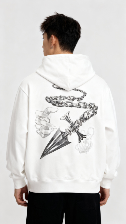 Dowsing Chain Akuma Collection | White Hoodie