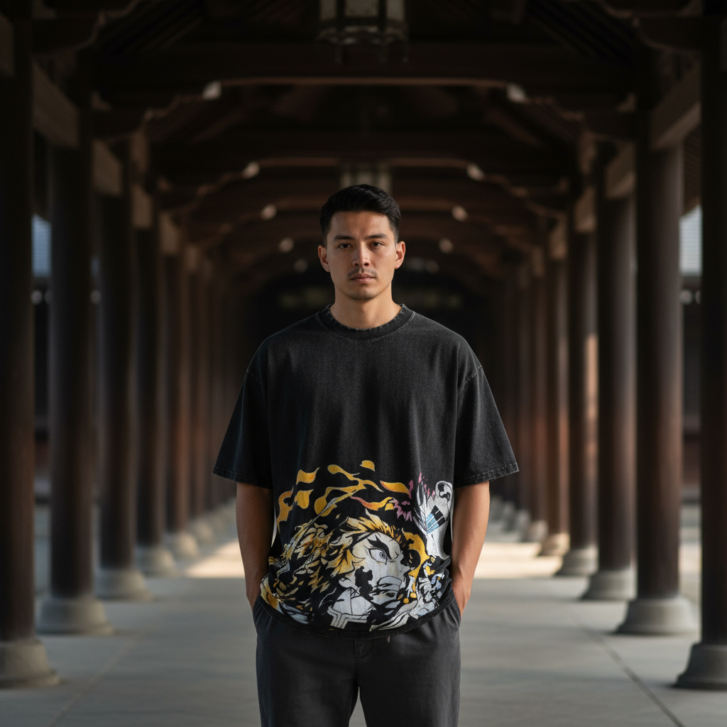 Rengoku vs Akaza Oversized Vintage T-Shirt | Demon Slayer