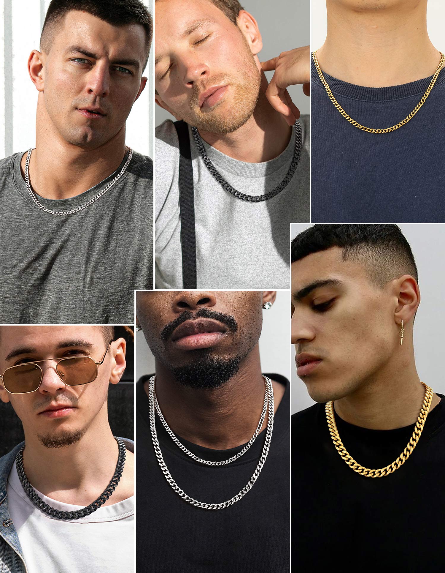 Gold Plated Chain for Mens Necklaces Stainless Steel Hip Hop Chunky Cuban Link Gifts for Dad Father's Day Birthday