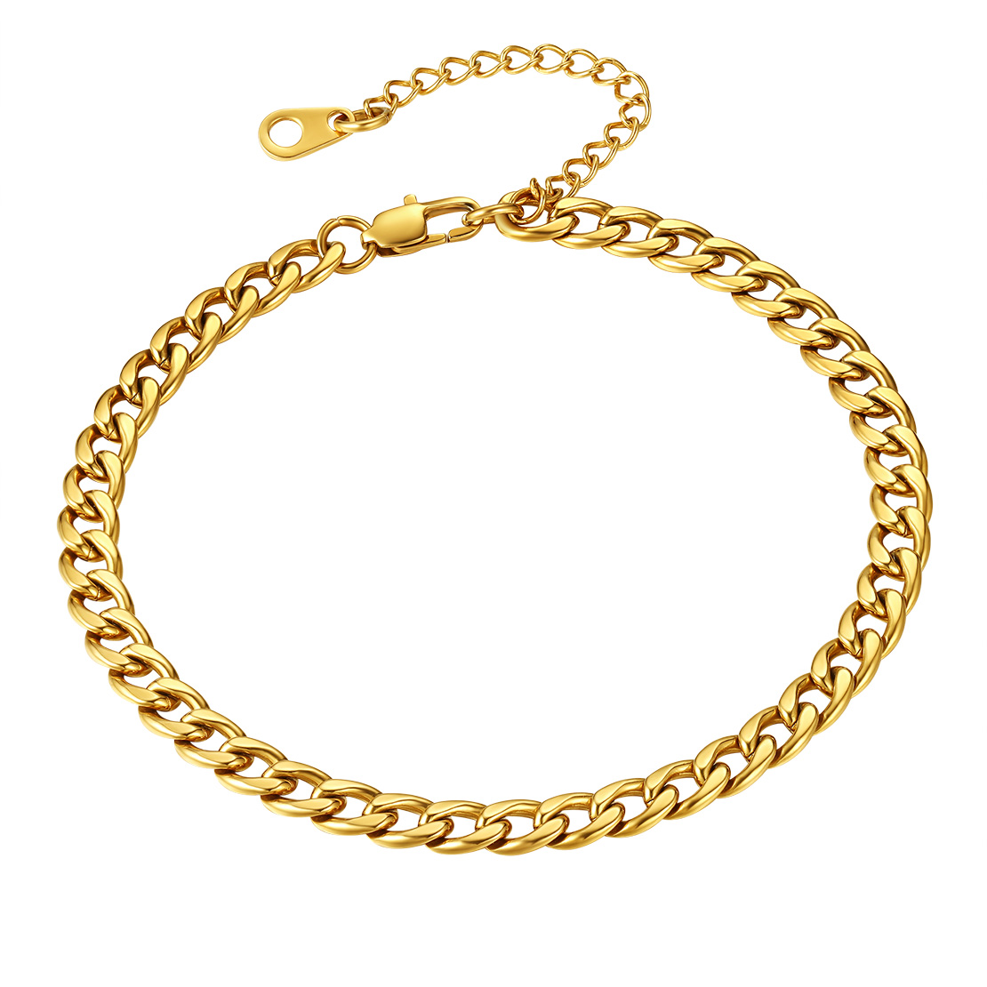 Handcuff Ankle Bracelets for Women Stainless Steel Anklets Gothic Punk Jewelry 8.5" Adjustable Ankle Chain Summer Foot Link Infinity Anklets for Birthday Christmas