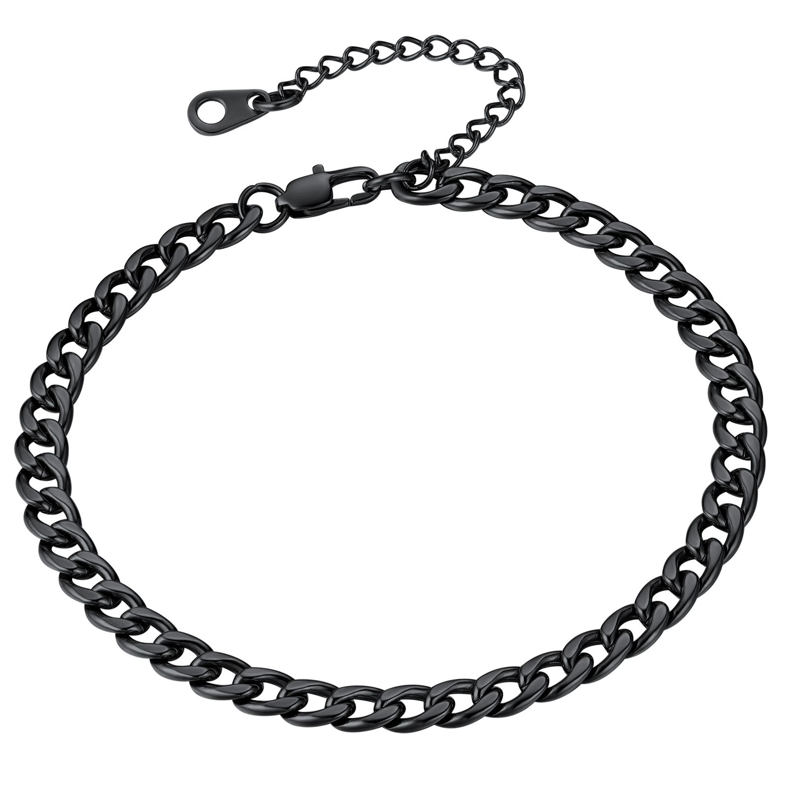 Handcuff Ankle Bracelets for Women Stainless Steel Anklets Gothic Punk Jewelry 8.5" Adjustable Ankle Chain Summer Foot Link Infinity Anklets for Birthday Christmas