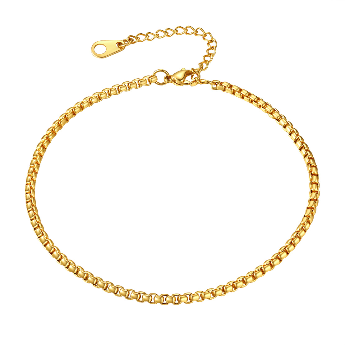 Handcuff Ankle Bracelets for Women Stainless Steel Anklets Gothic Punk Jewelry 8.5" Adjustable Ankle Chain Summer Foot Link Infinity Anklets for Birthday Christmas