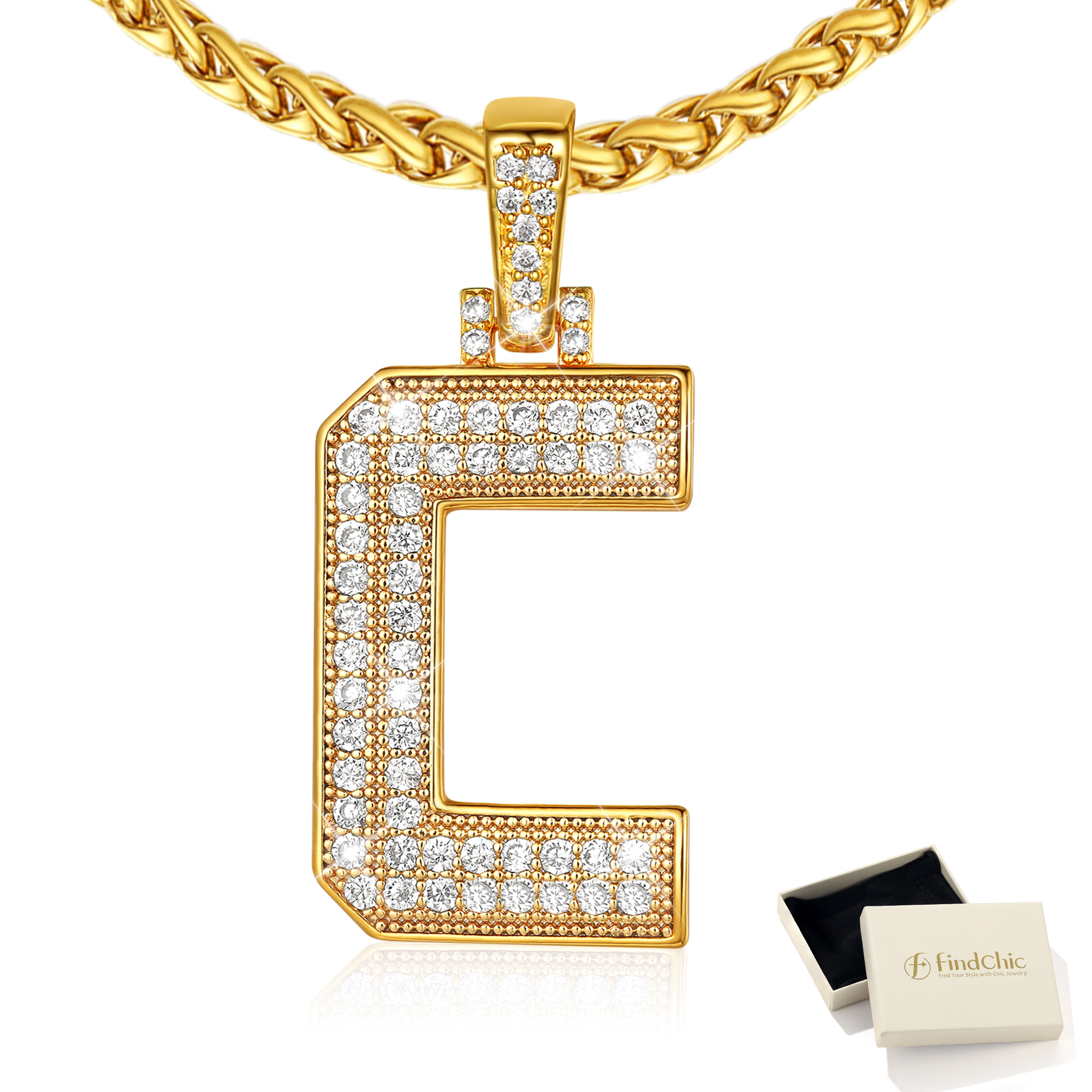 Big Initial Necklace for Women Gold Plated Letter Pendants Jewelry Gifts for Men Son Birthday