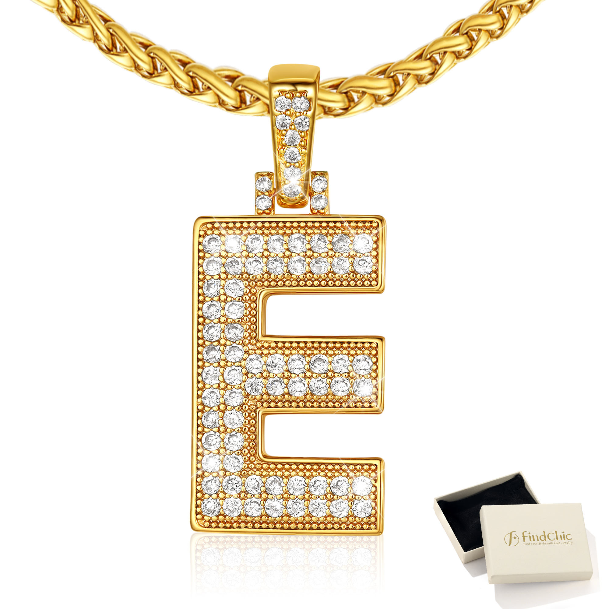 Big Initial Necklace for Women Gold Plated Letter Pendants Jewelry Gifts for Men Son Birthday