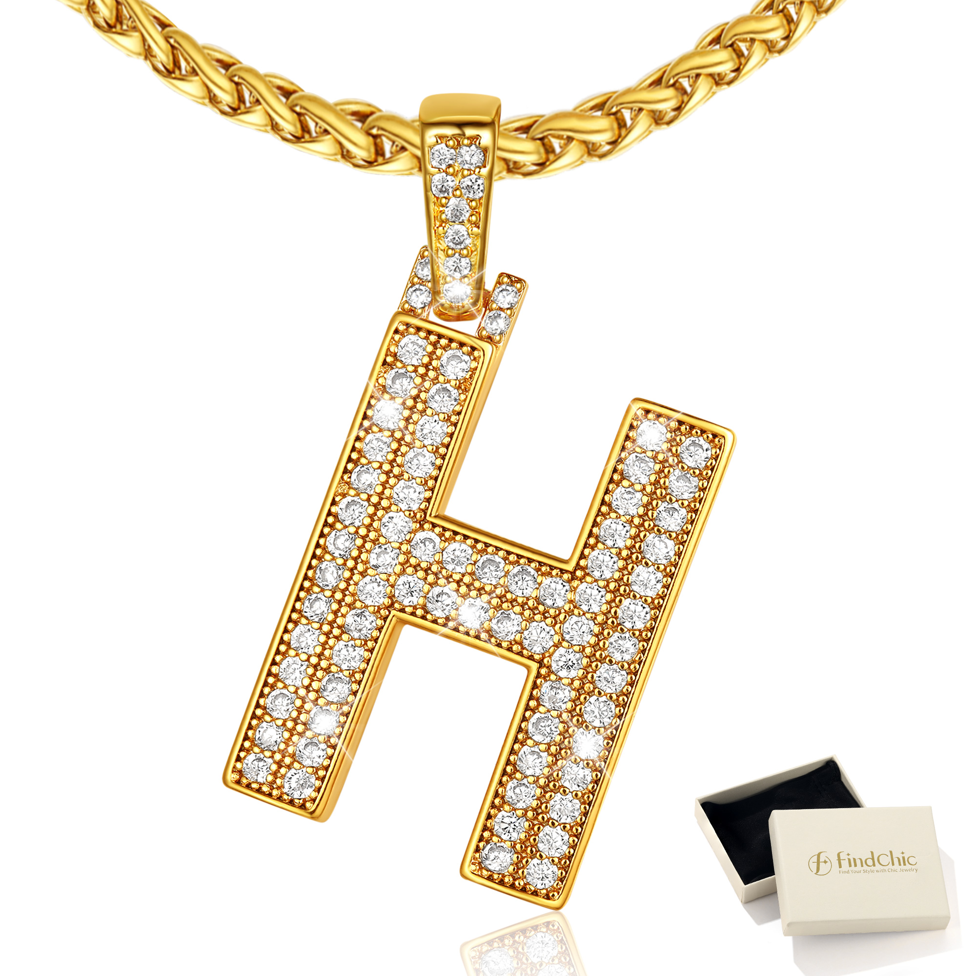 Big Initial Necklace for Women Gold Plated Letter Pendants Jewelry Gifts for Men Son Birthday