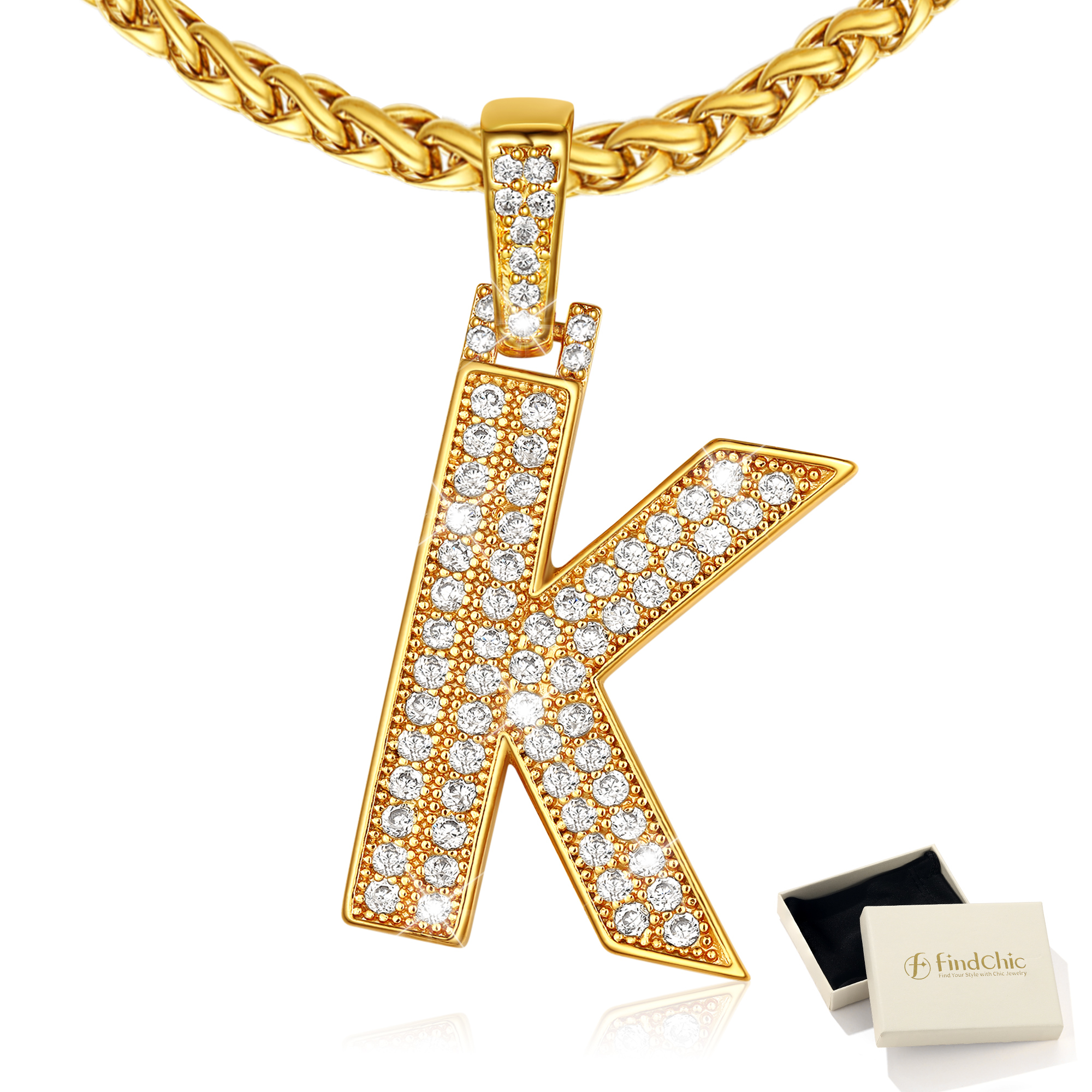 Big Initial Necklace for Women Gold Plated Letter Pendants Jewelry Gifts for Men Son Birthday