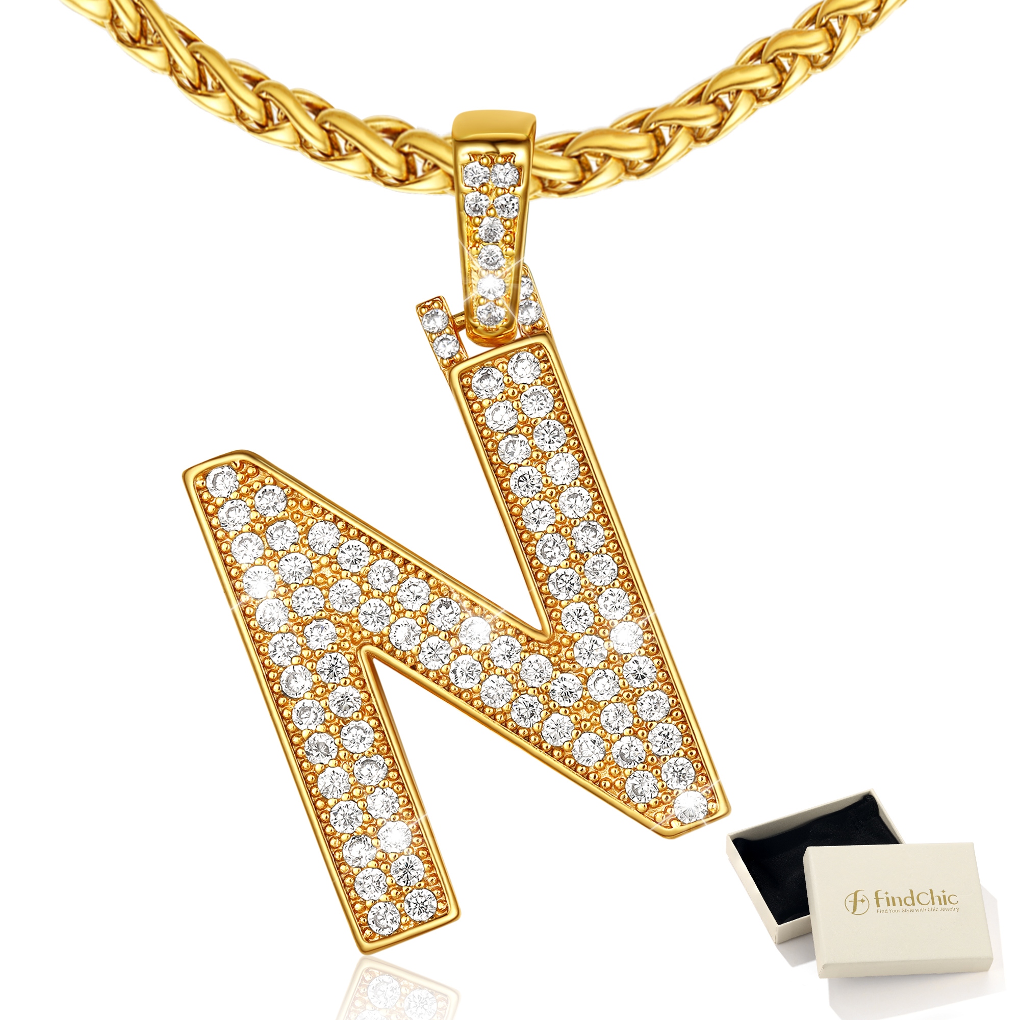 Big Initial Necklace for Women Gold Plated Letter Pendants Jewelry Gifts for Men Son Birthday