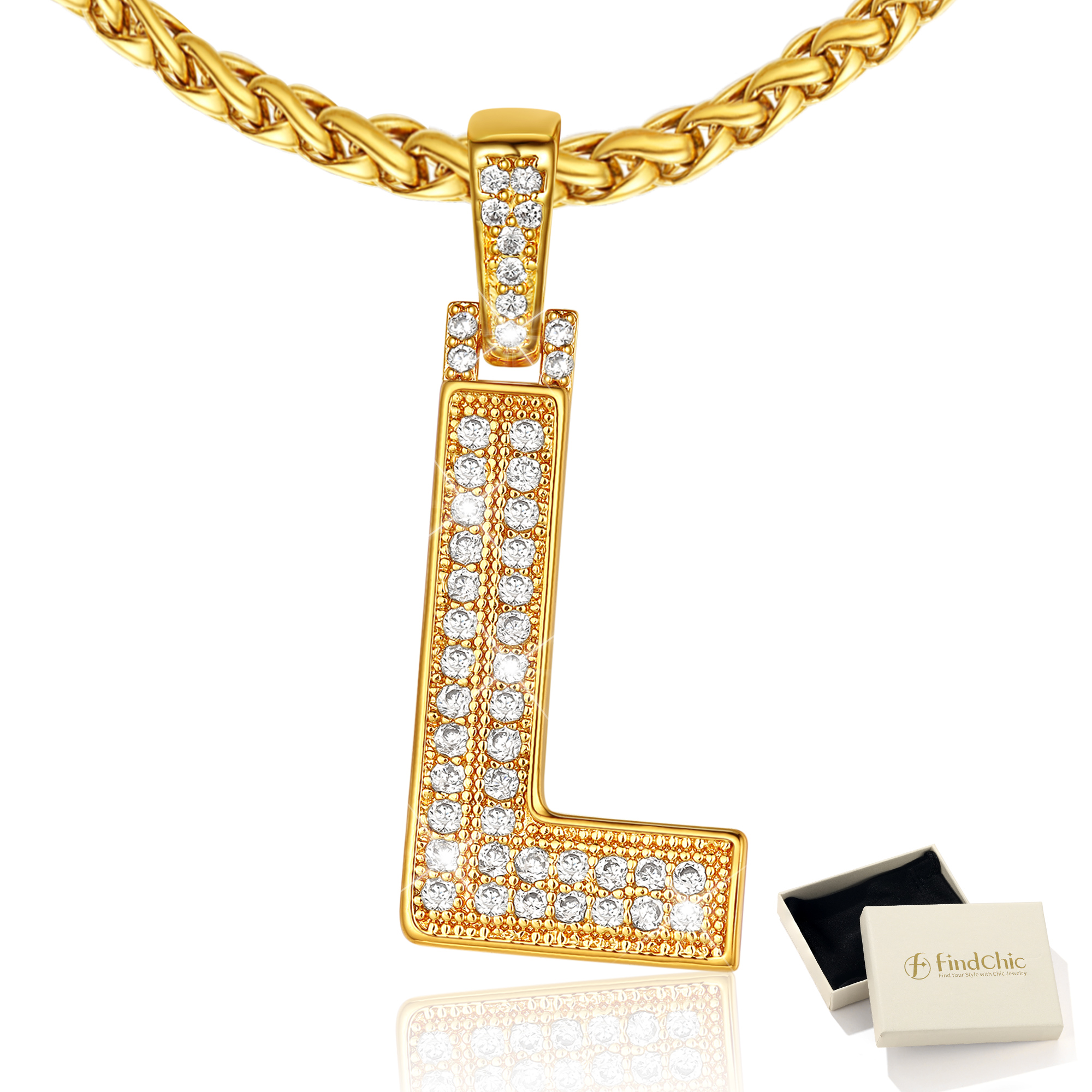 Big Initial Necklace for Women Gold Plated Letter Pendants Jewelry Gifts for Men Son Birthday