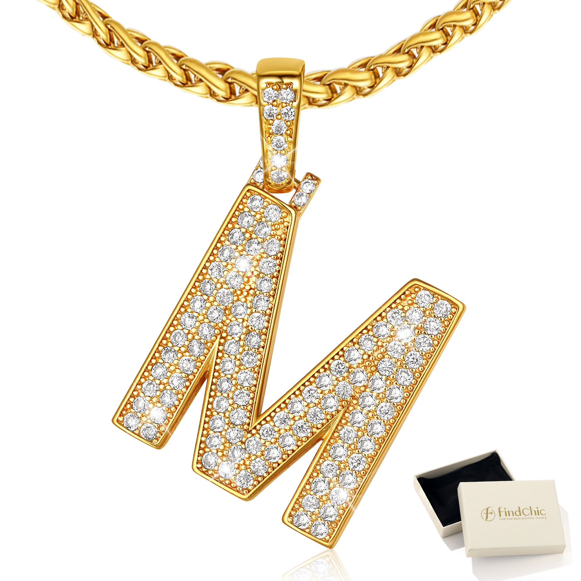Big Initial Necklace for Women Gold Plated Letter Pendants Jewelry Gifts for Men Son Birthday