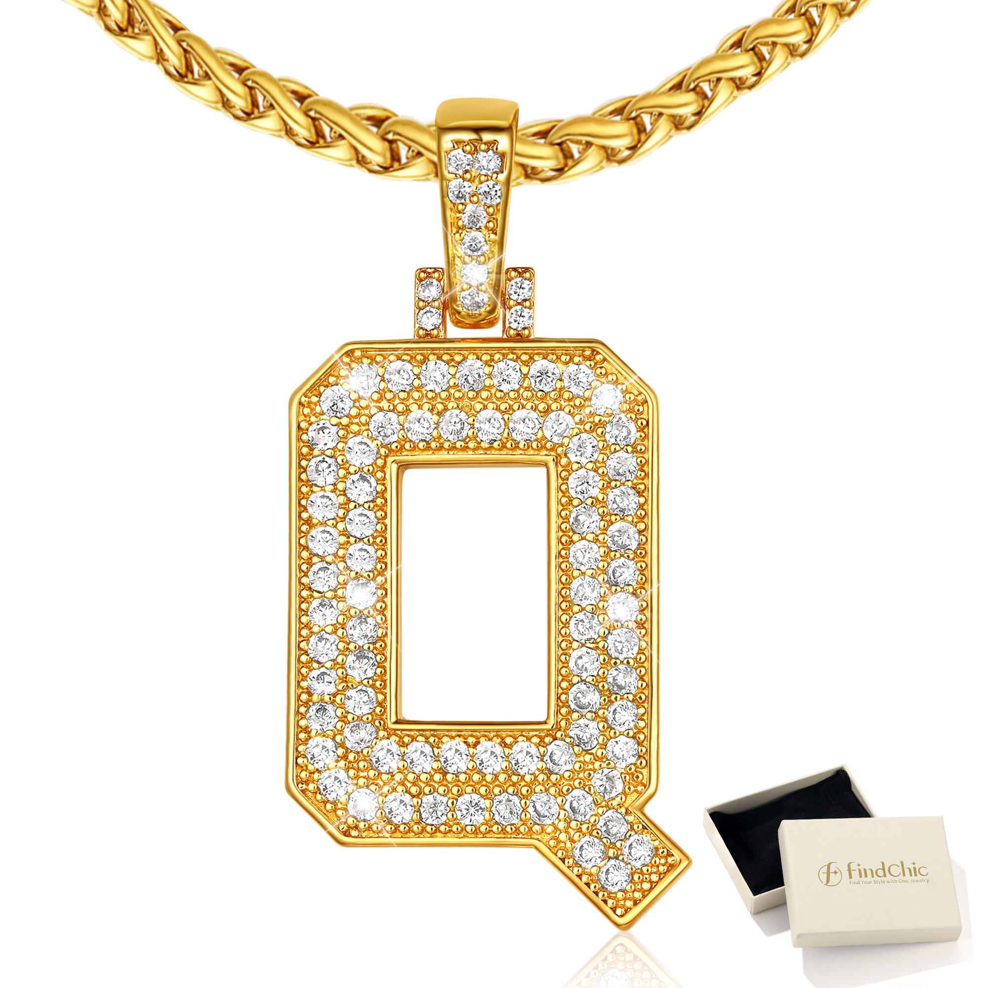 Big Initial Necklace for Women Gold Plated Letter Pendants Jewelry Gifts for Men Son Birthday