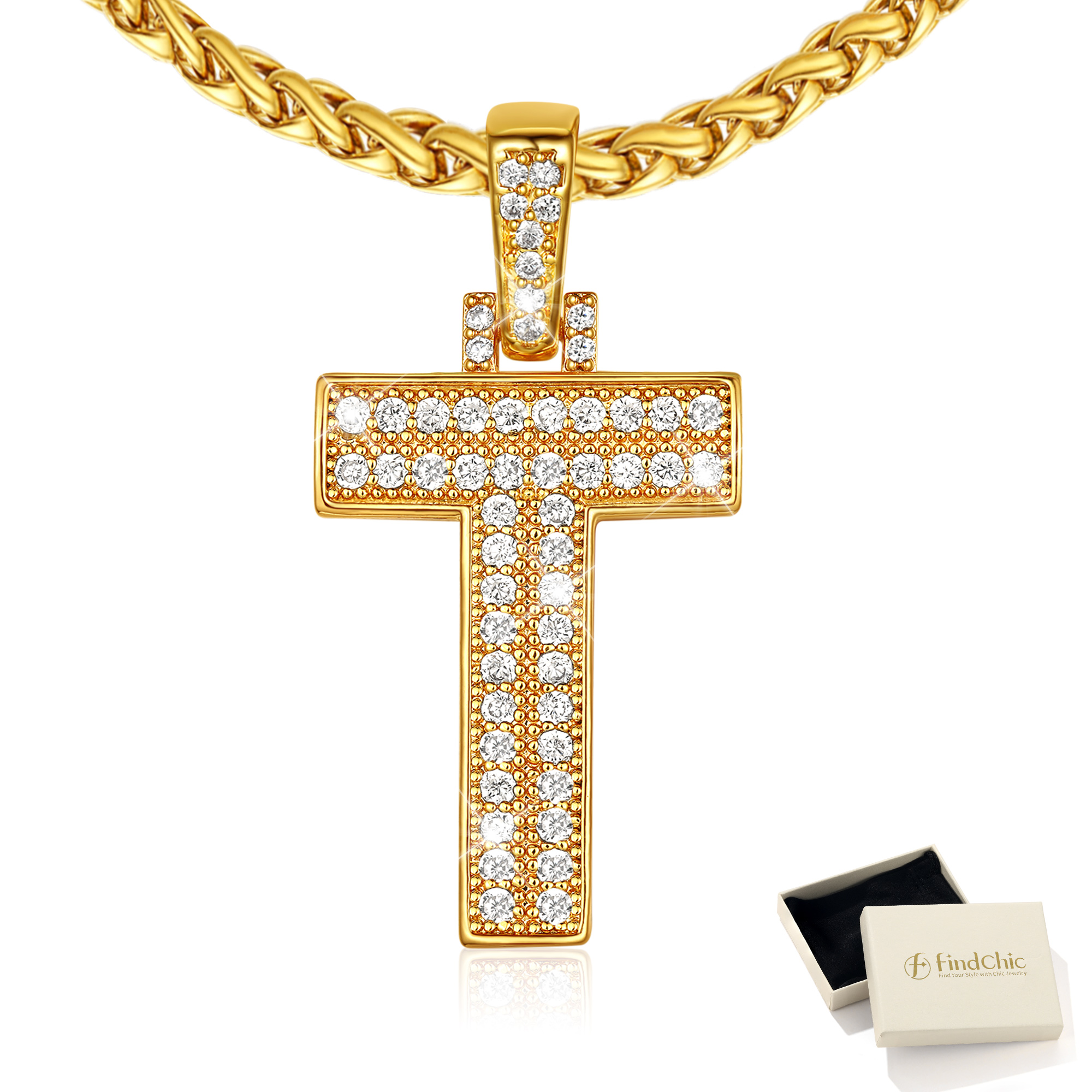 Big Initial Necklace for Women Gold Plated Letter Pendants Jewelry Gifts for Men Son Birthday