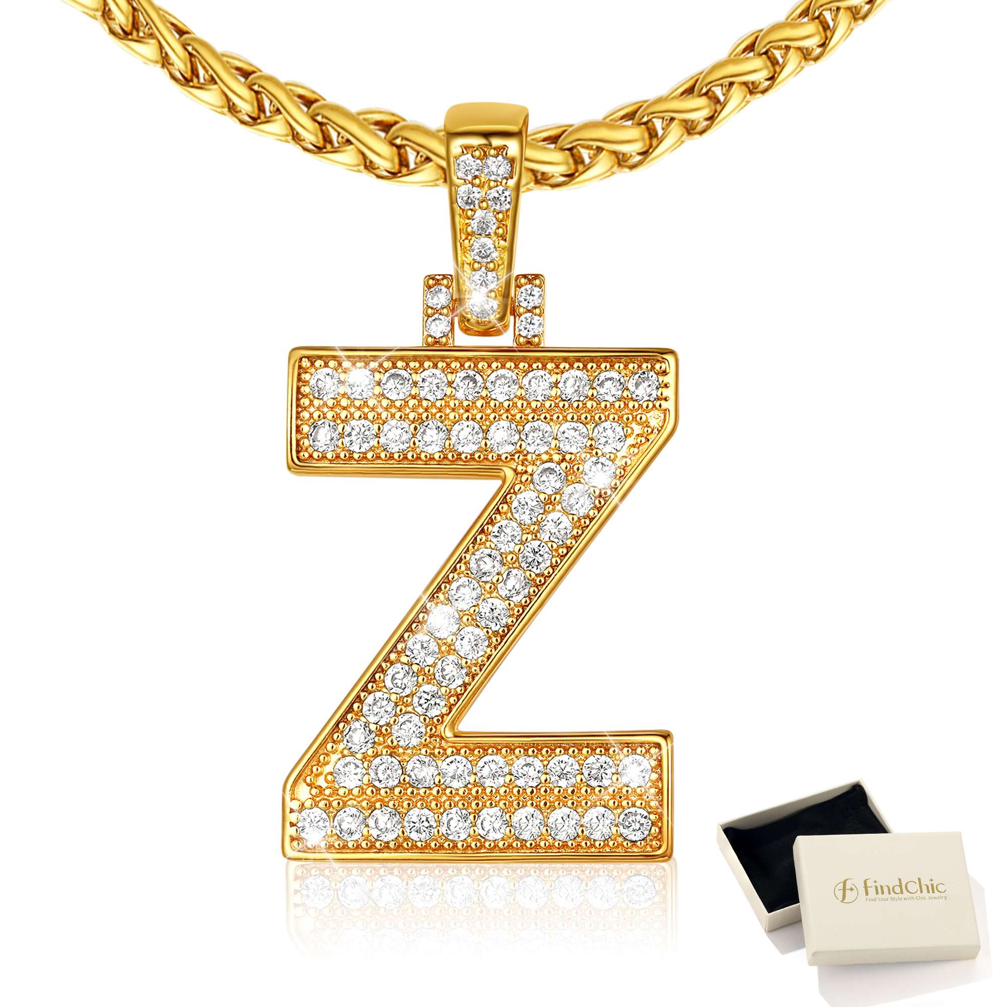 Big Initial Necklace for Women Gold Plated Letter Pendants Jewelry Gifts for Men Son Birthday