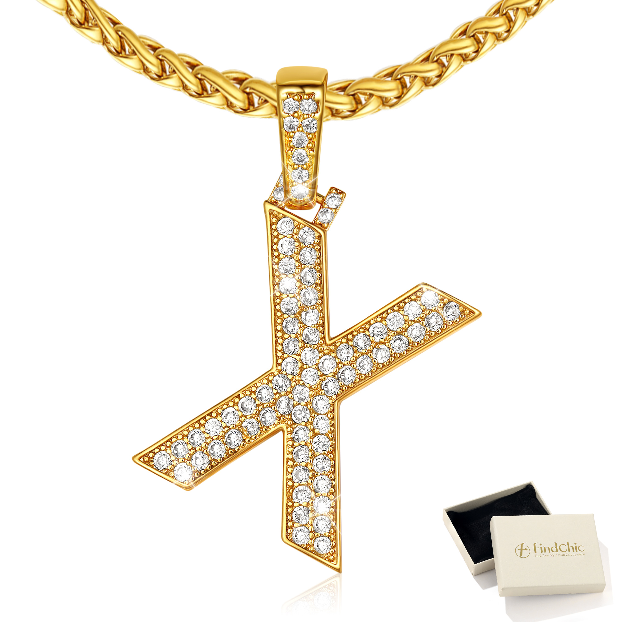 Big Initial Necklace for Women Gold Plated Letter Pendants Jewelry Gifts for Men Son Birthday