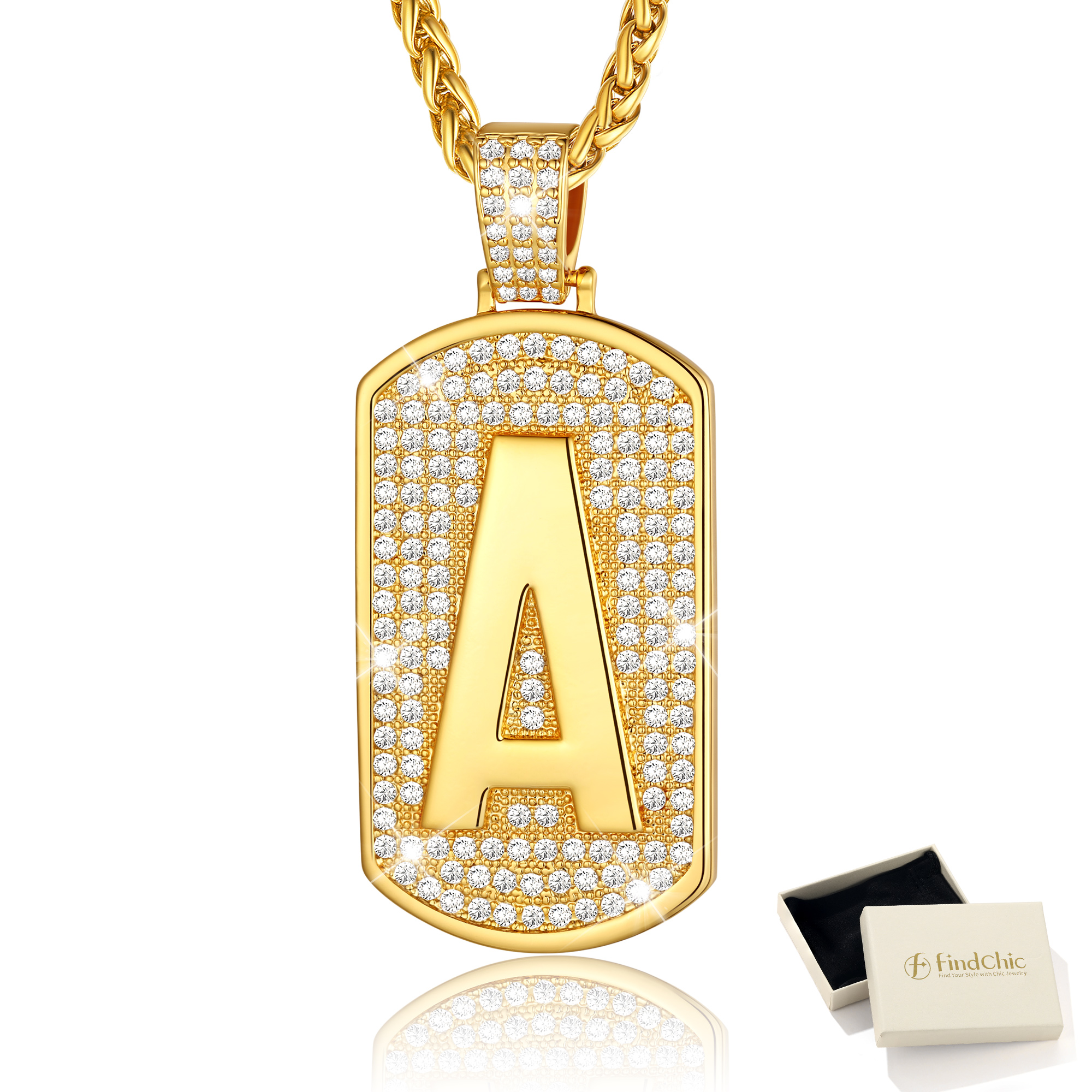 Big Initial Necklace for Women Gold Plated Letter Pendants Jewelry Gifts for Men Son Birthday
