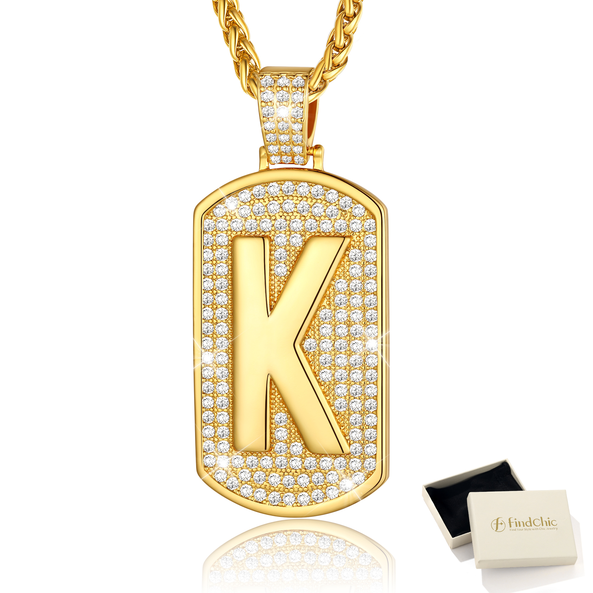 Big Initial Necklace for Women Gold Plated Letter Pendants Jewelry Gifts for Men Son Birthday