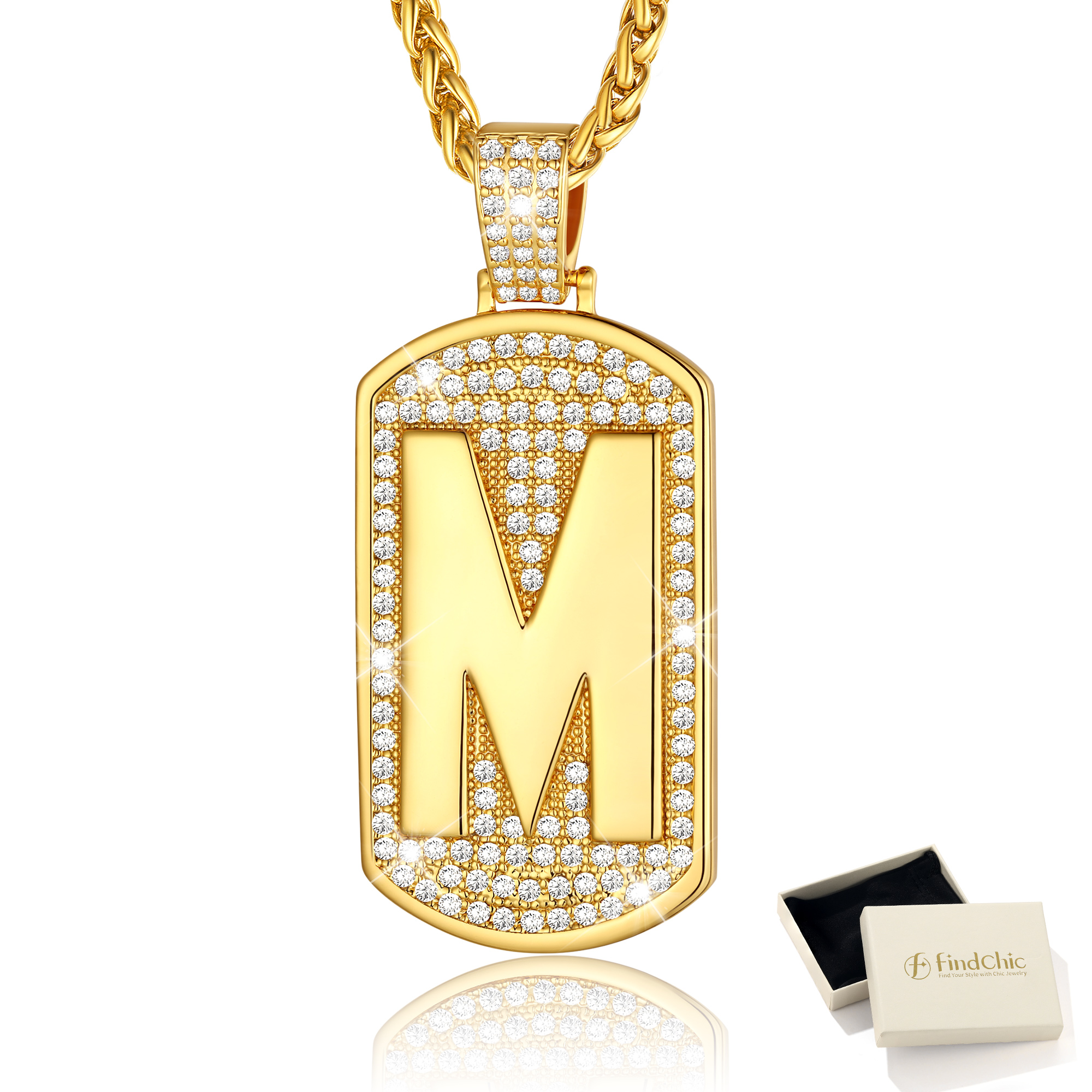 Big Initial Necklace for Women Gold Plated Letter Pendants Jewelry Gifts for Men Son Birthday